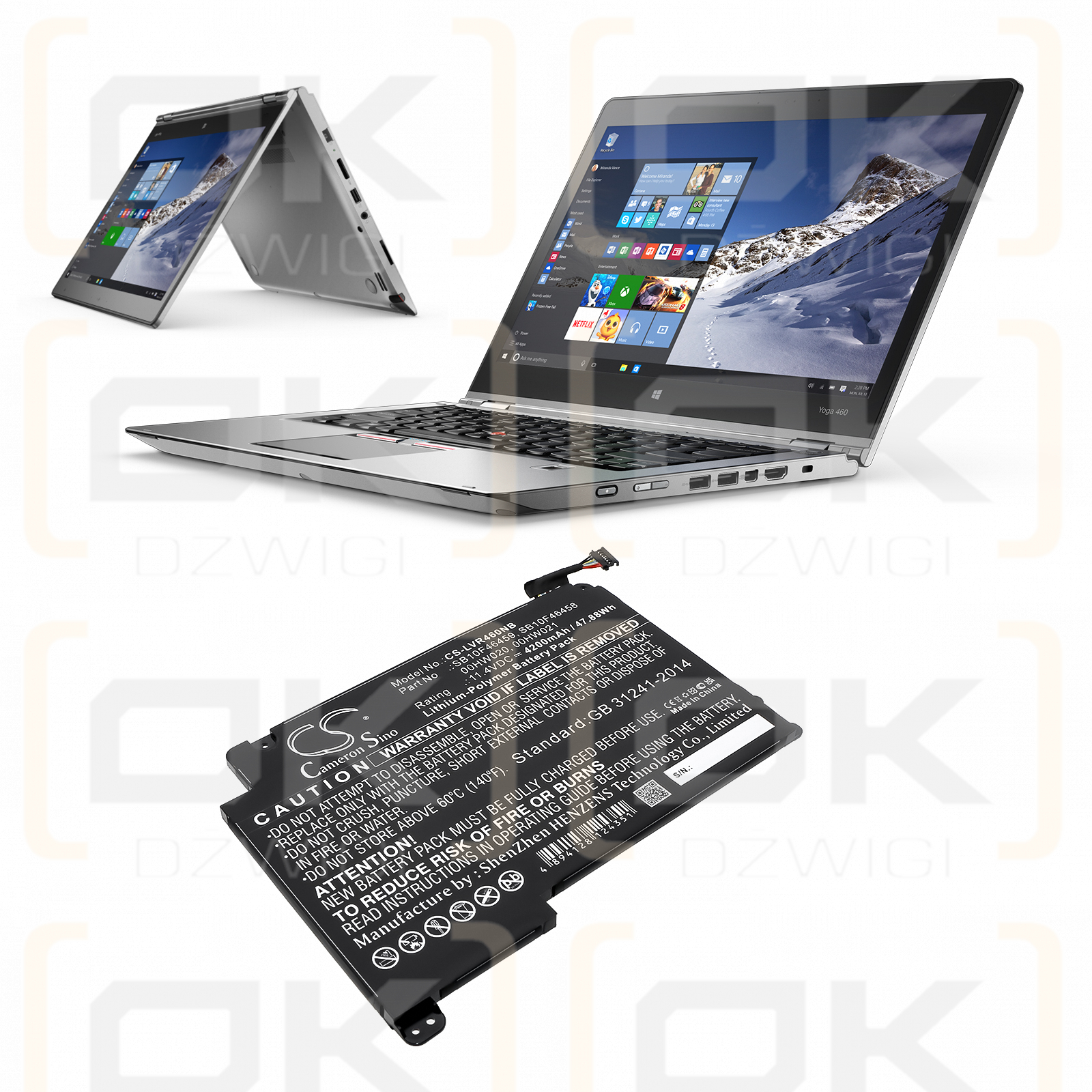Lenovo Yoga 460 20EM-CT01WW / SB10F46459 4200mAh Li-Polymer 11.4V (Cameron Sino)