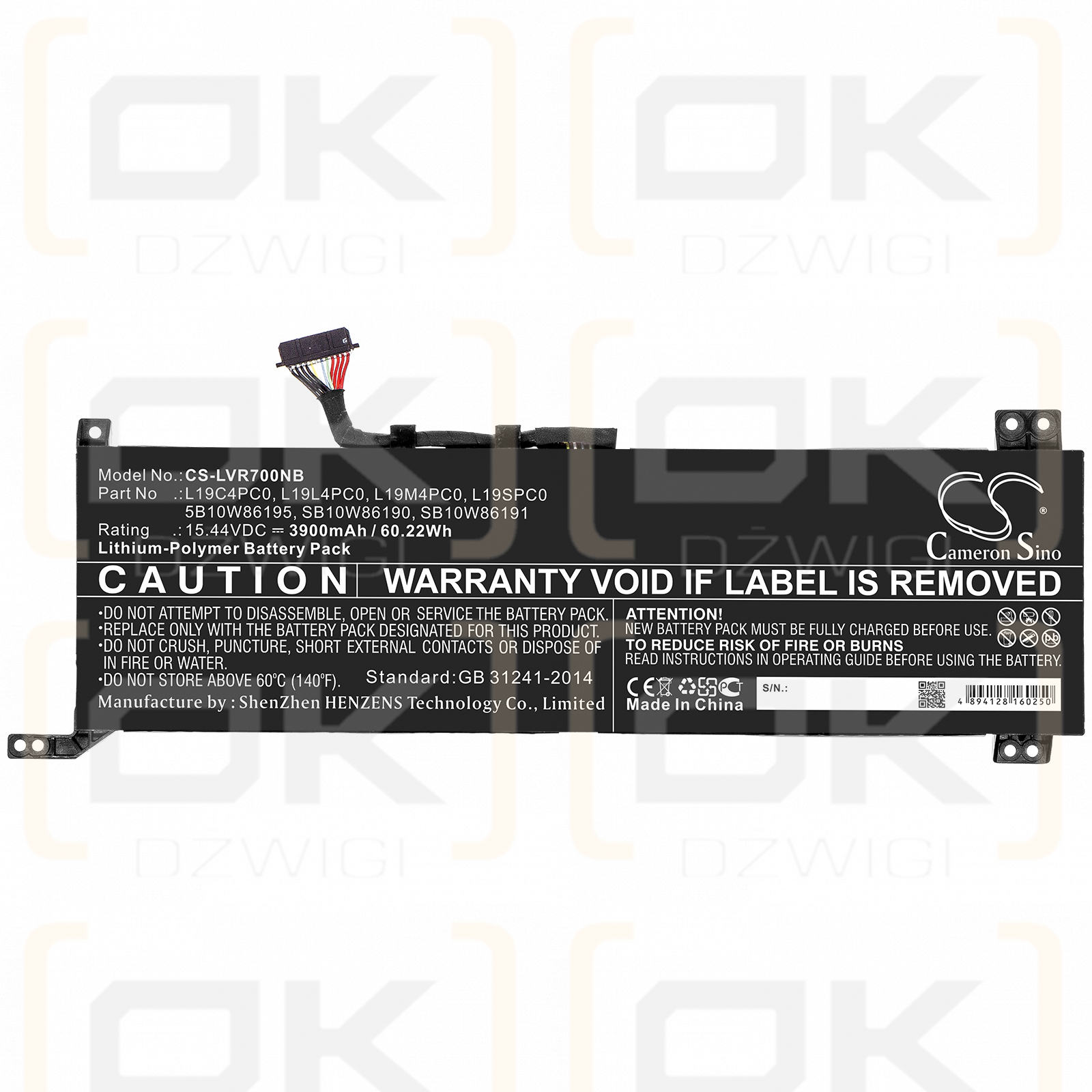 Lenovo Legion R7000 2020 / 5B10W86195 3900mAh Li-Polímero 15.44V (Cameron Sino)