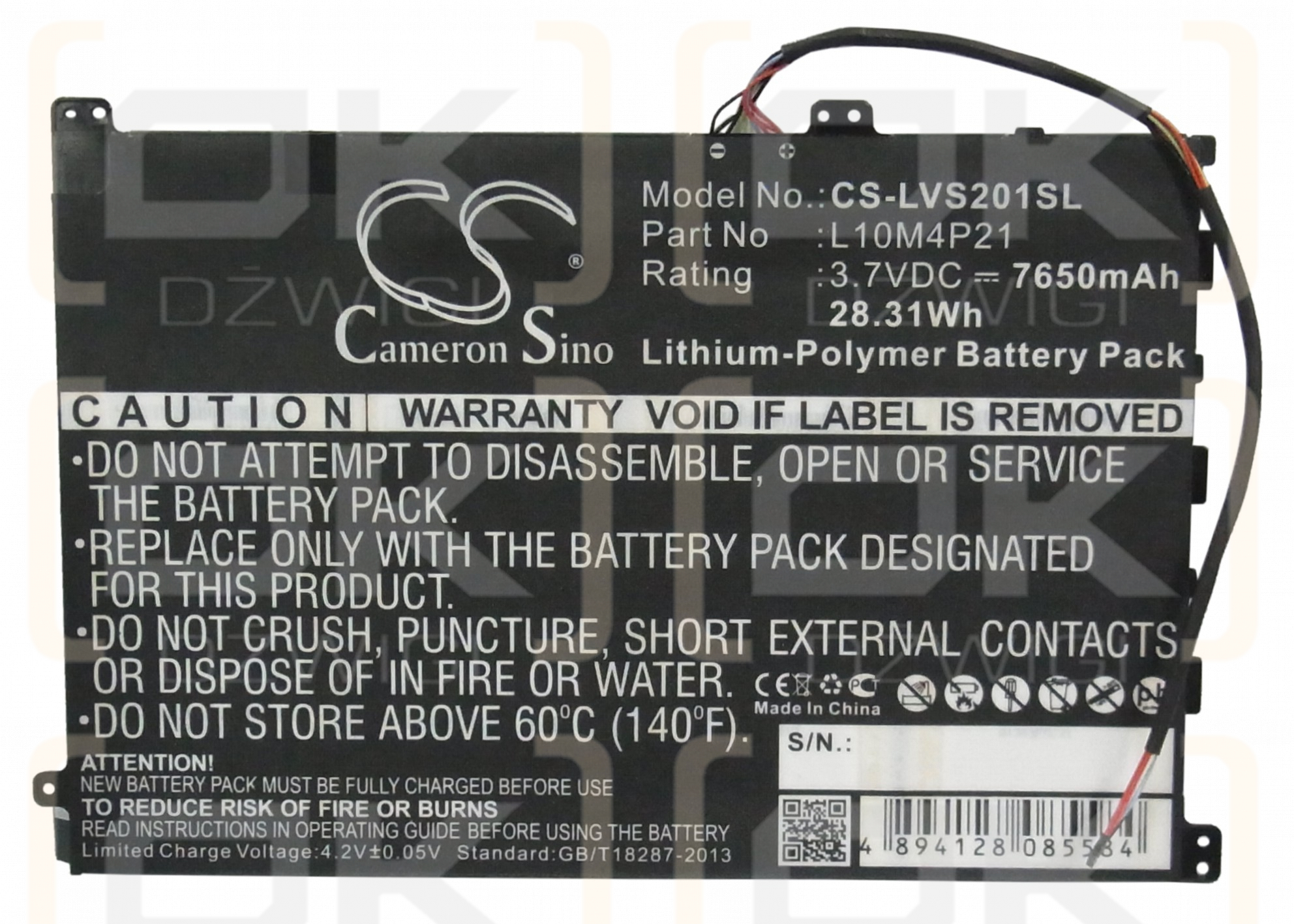 Lenovo IdeaPad S2010 / L10M4P21 7650 mAh Li-Polymer 3,7 V (Cameron Sino)