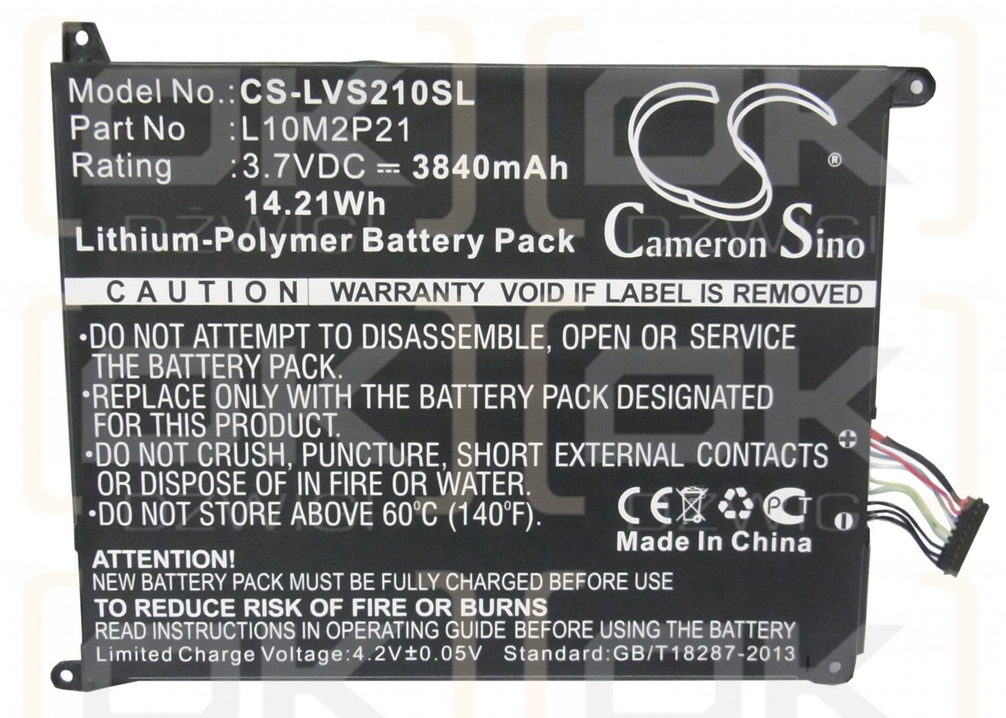 Lenovo Ideapad S2007A-D / L10M2P21 3840 мАч, литий-полимерный, 3,7 В (Cameron Sino)