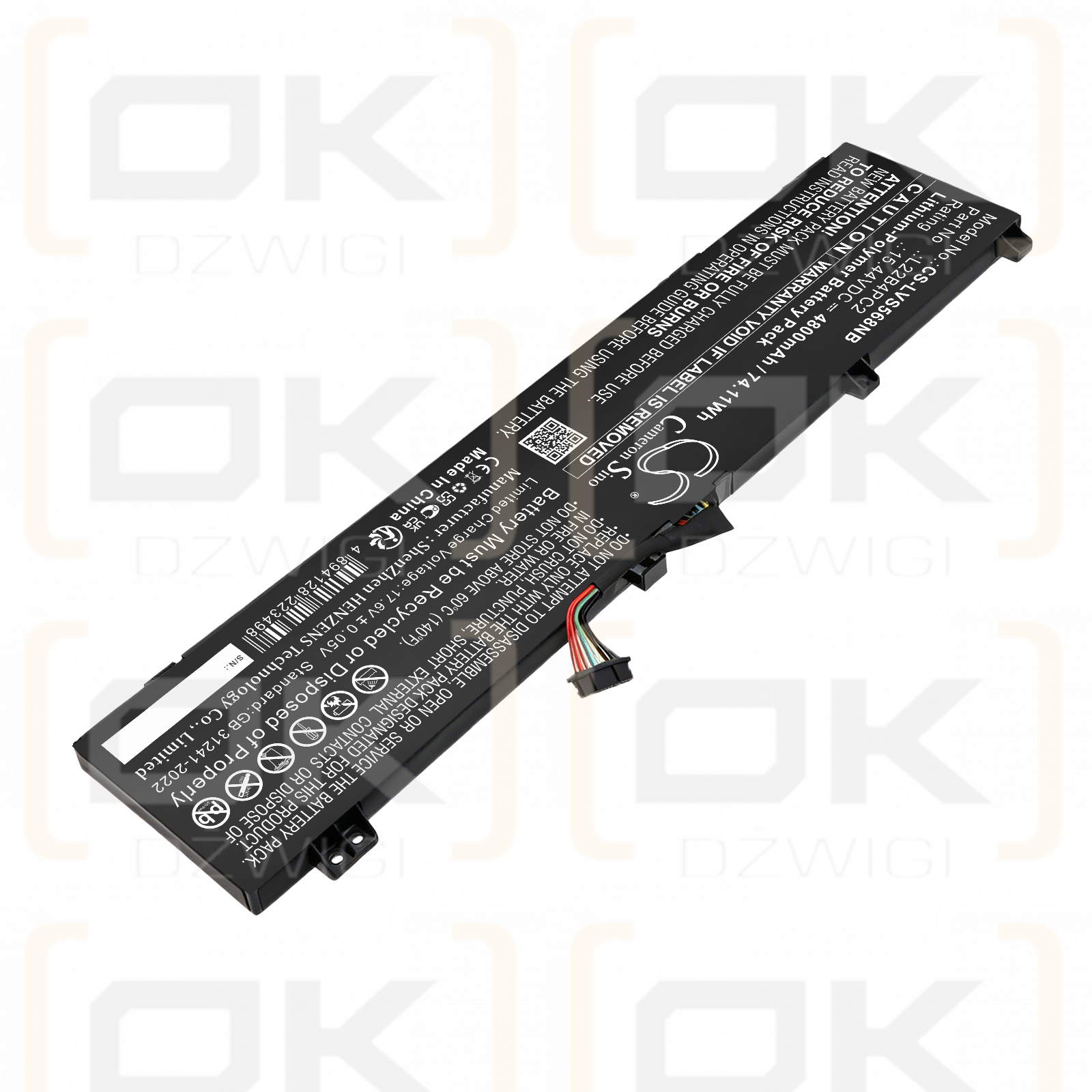 Сменный аккумулятор для Lenovo Legion Slim 5 16APH8 82Y900A0LK / 5B11K38740 4800 мАч литий-полимерный 15,44 В (Cameron Sino)