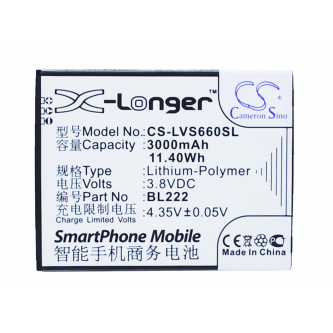 Lenovo S668T / BL222 3000 mAh Li-Polymer 3,8 V (Cameron Sino)