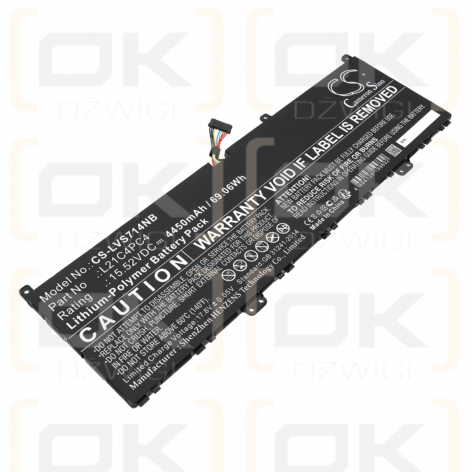 Lenovo Yoga Slim 7 ProX 14IAH7 82TK006RSP / L21C4PC4 4450 mAh Li-Polymer 15,52 V (Cameron Sino)