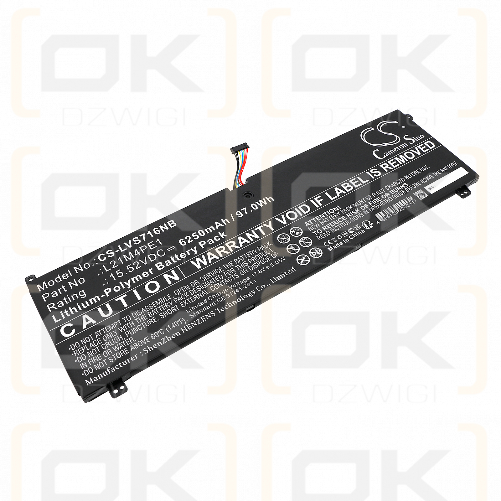 Lenovo Legion S7 16ARHA7 82UG0009MX / 5B11F29413 6250mAh Li-Polímero 15.52V (Cameron Sino)