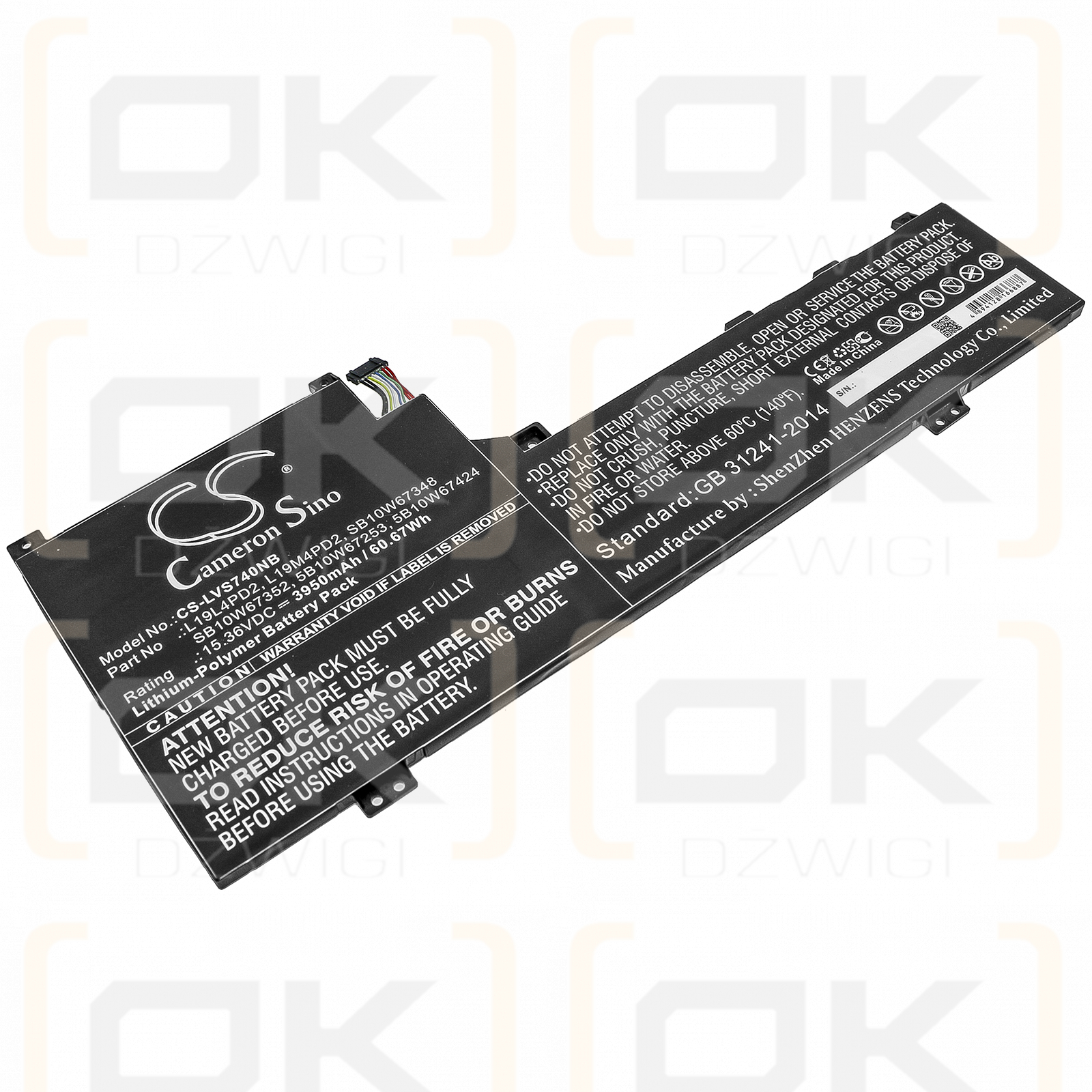 Lenovo IdeaPad S740-14IIL-81RT / L19L4PD2 3950mAh Li-polímero 15.36V (Cameron Sino)