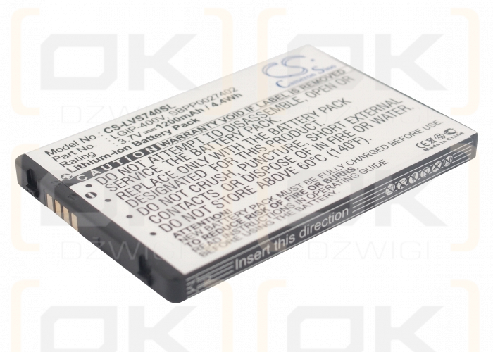 Replacement Battery for LG Vortex / LGIP-400V 1200 mAh Li-ion 3.7 V (Cameron Sino)