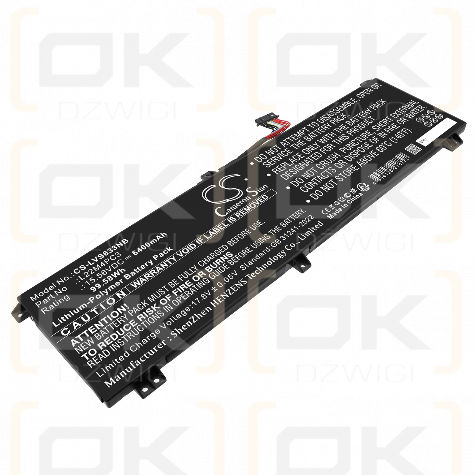 Lenovo Legion Slim 7i Gen 8 / 5B11K39157 6400mAh Li-Polymer 15.56V (Cameron Sino)