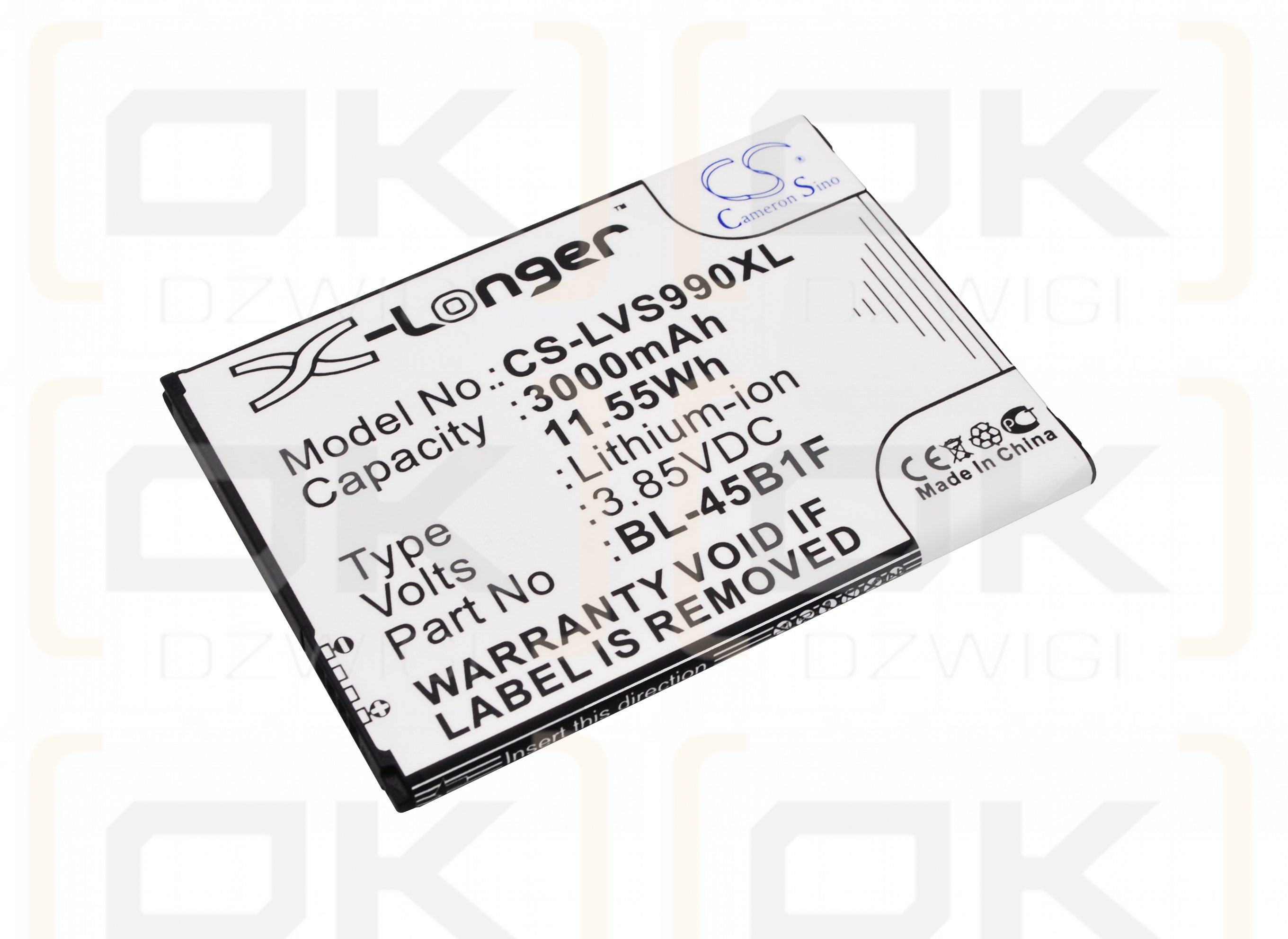 LG Stylo 2 V / BL-45B1F 3000 mAh Li-Ion 3,85 V (Cameron Sino)