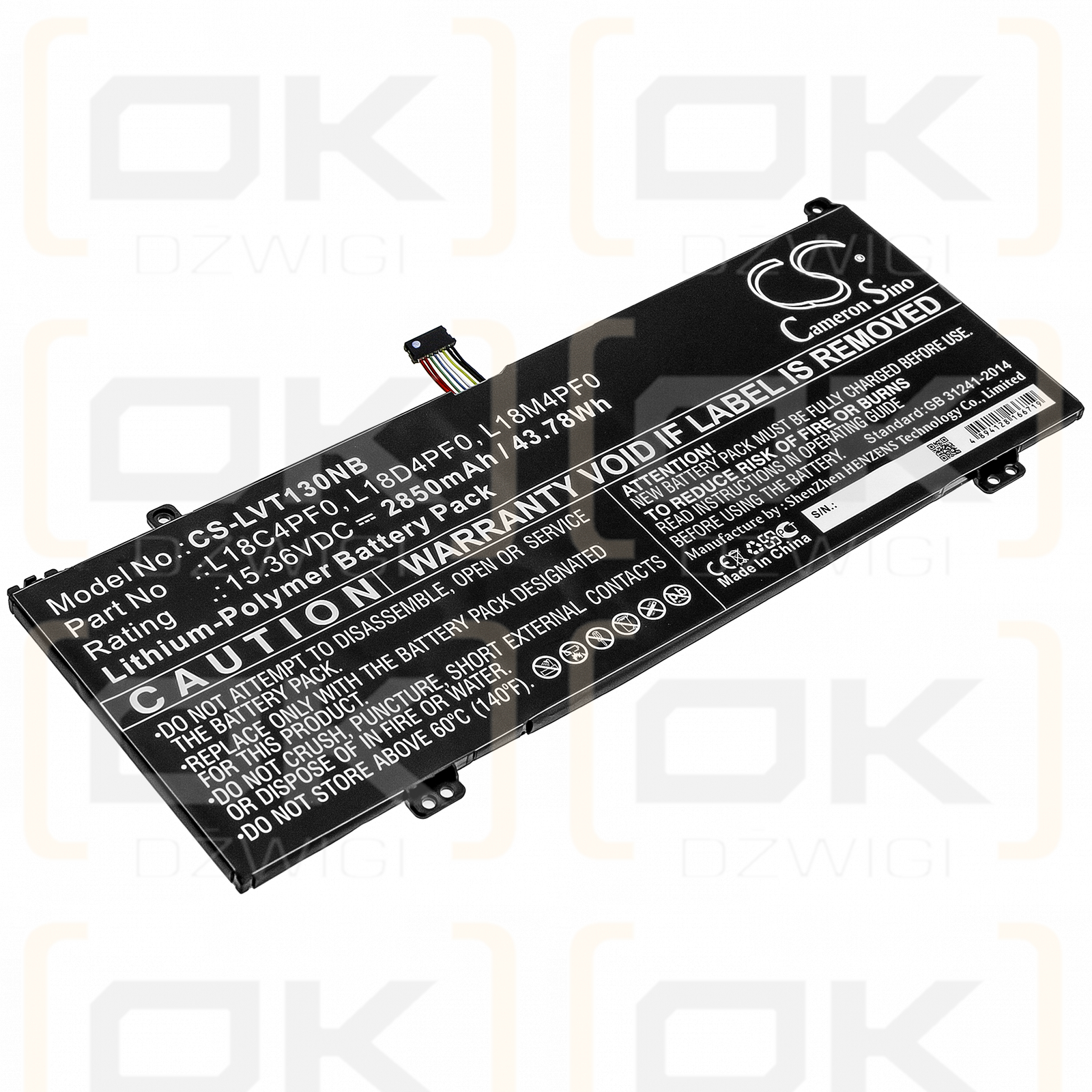 Lenovo ThinkBook 14s / L18C4PF0 2850mAh Li-Polímero 15.36V (Cameron Sino)