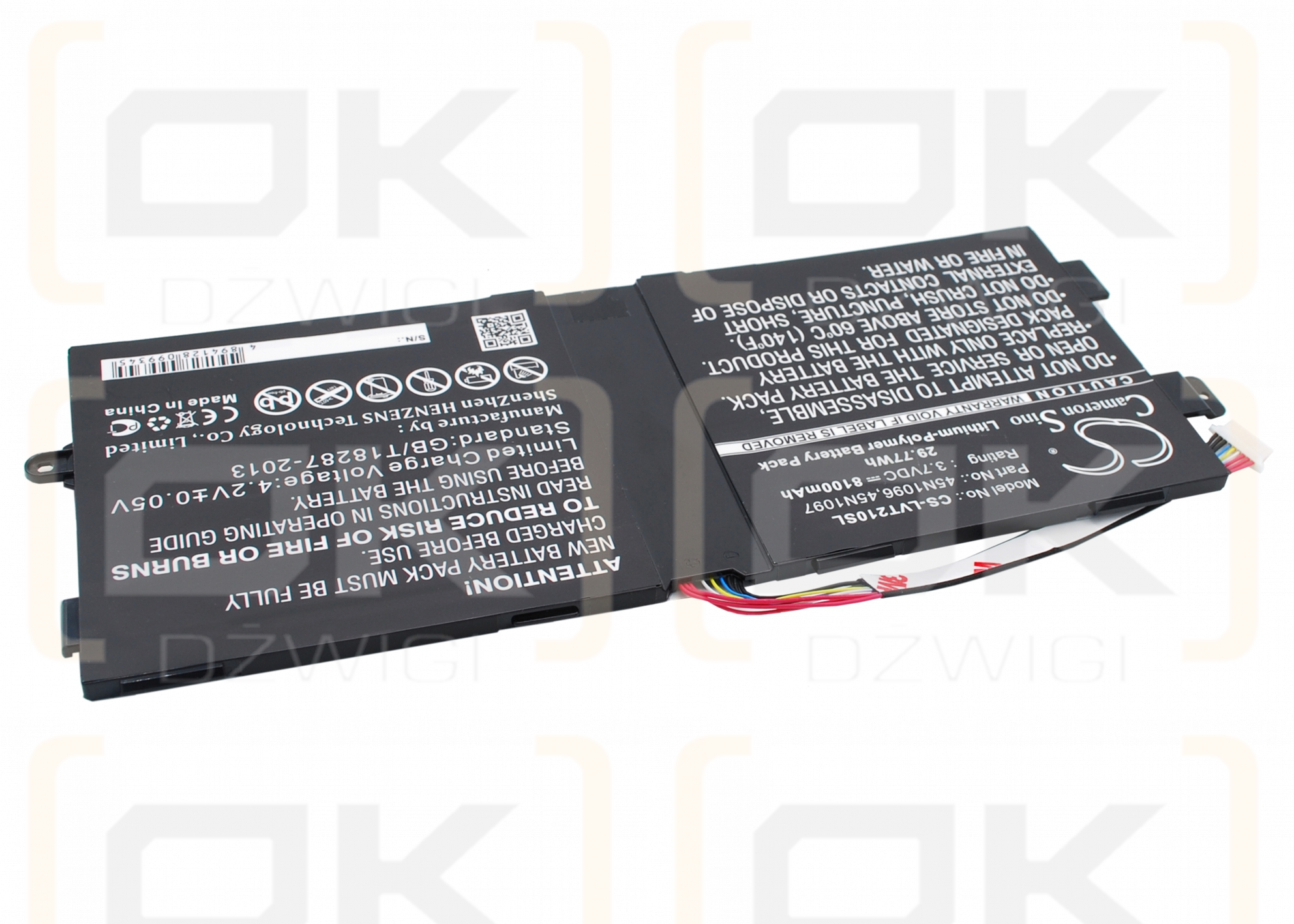 Lenovo ThinkPad Tablet 2 10,1 дюйма / 45N1096 8100 мА·ч литий-полимерный 3,7 В (Cameron Sino)