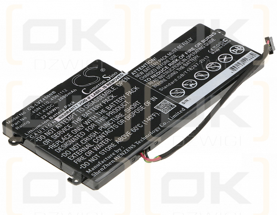 Lenovo ThinkPad S540 / 45N1110 2000mAh Li-ion 11.4V (Cameron Sino)