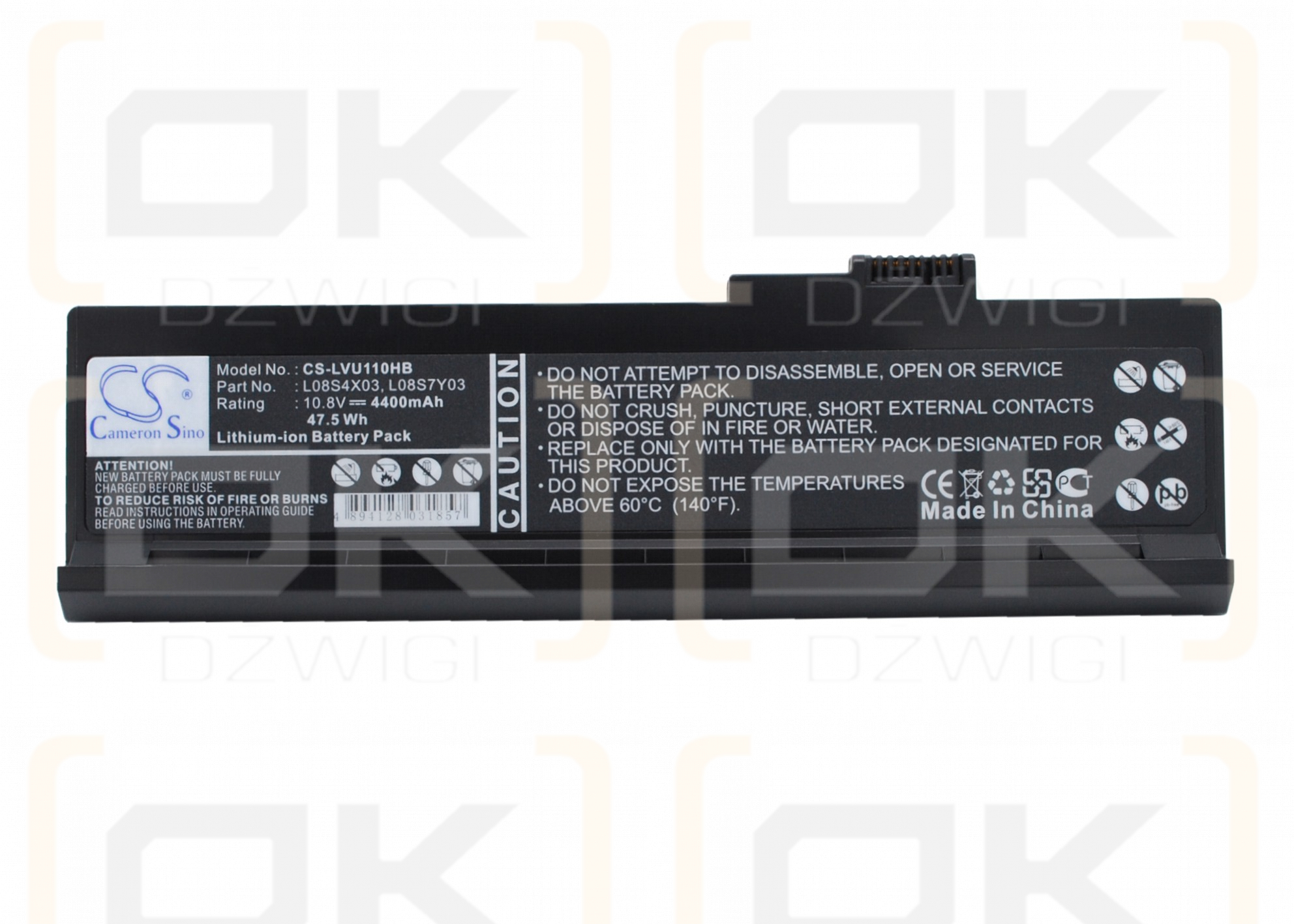 Bateria zamienna do Lenovo ideapad U110 2304 / L08S4X03 4400 mAh Li-ion 10.8 V (Cameron Sino)
