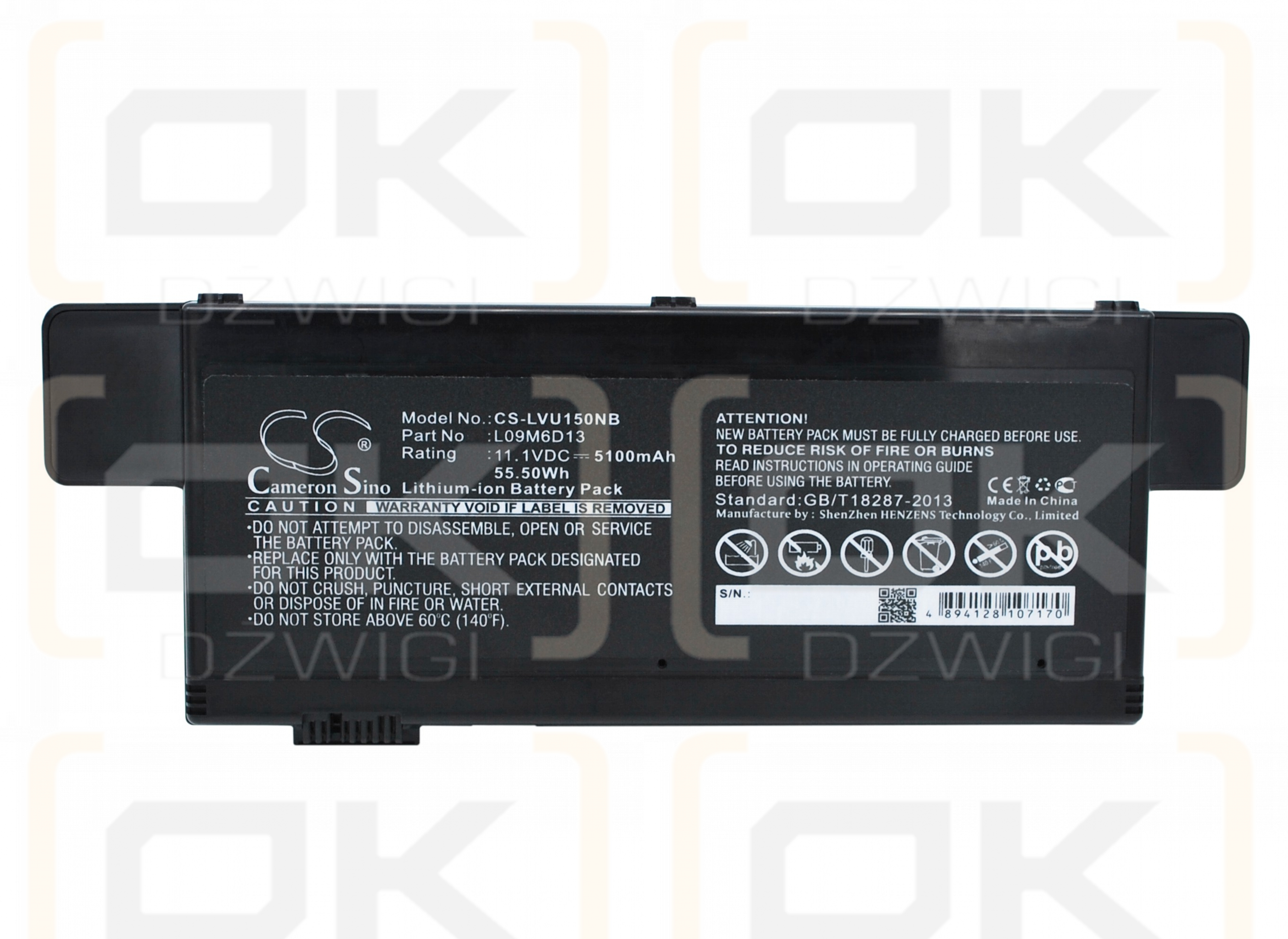 Lenovo IdeaPad U150-690969U / L09M6D13 5100 mAh Li-ion 11.1 V (Cameron Sino)