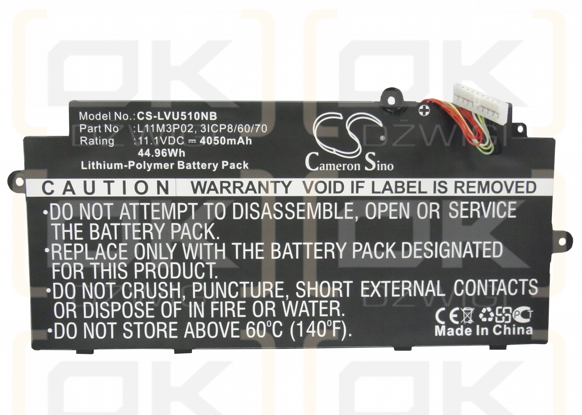 Lenovo IdeaPad U510 MBM62GE / L11M3P02 4050mAh Li-Polymer 11.1V (Cameron Sino)