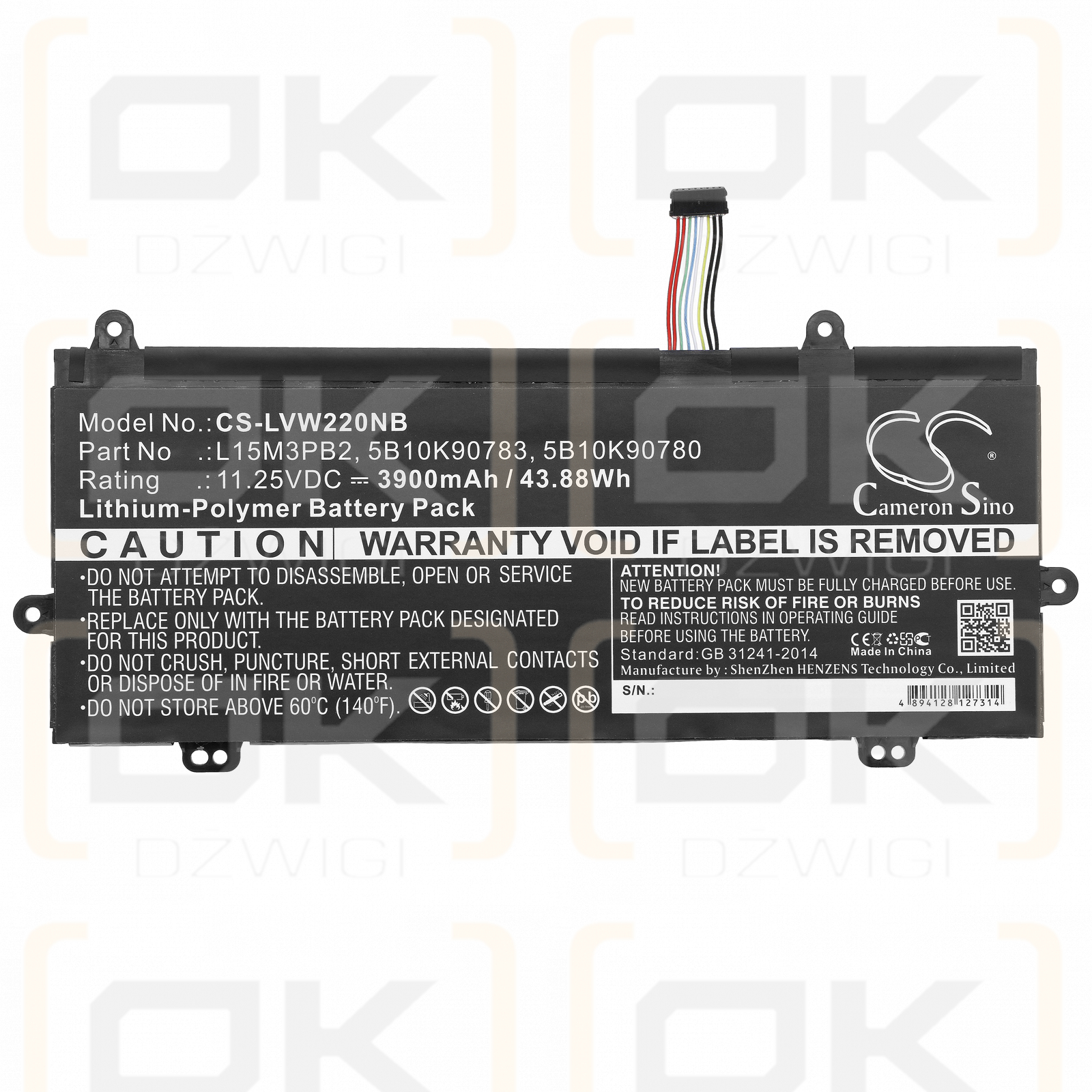 Lenovo IdeaPad 11,6" N22 / L15M3PB2 3900 mAh Li-Polymer 11,25 V (Cameron Sino)