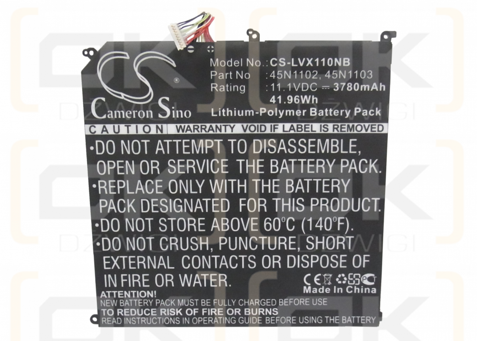 Lenovo ThinkPad Helix / 45N1102 3780mAh Li-polímero 11.1V (Cameron Sino)