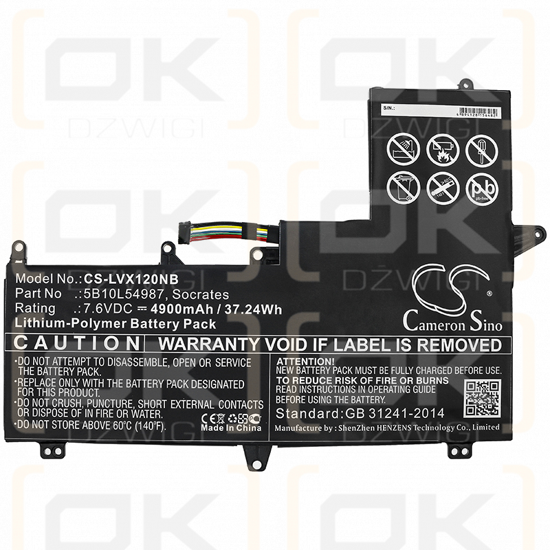 Lenovo Air 12/5B10L54987 4900 mAh Li-Polymer 7,6 V (Cameron Sino)