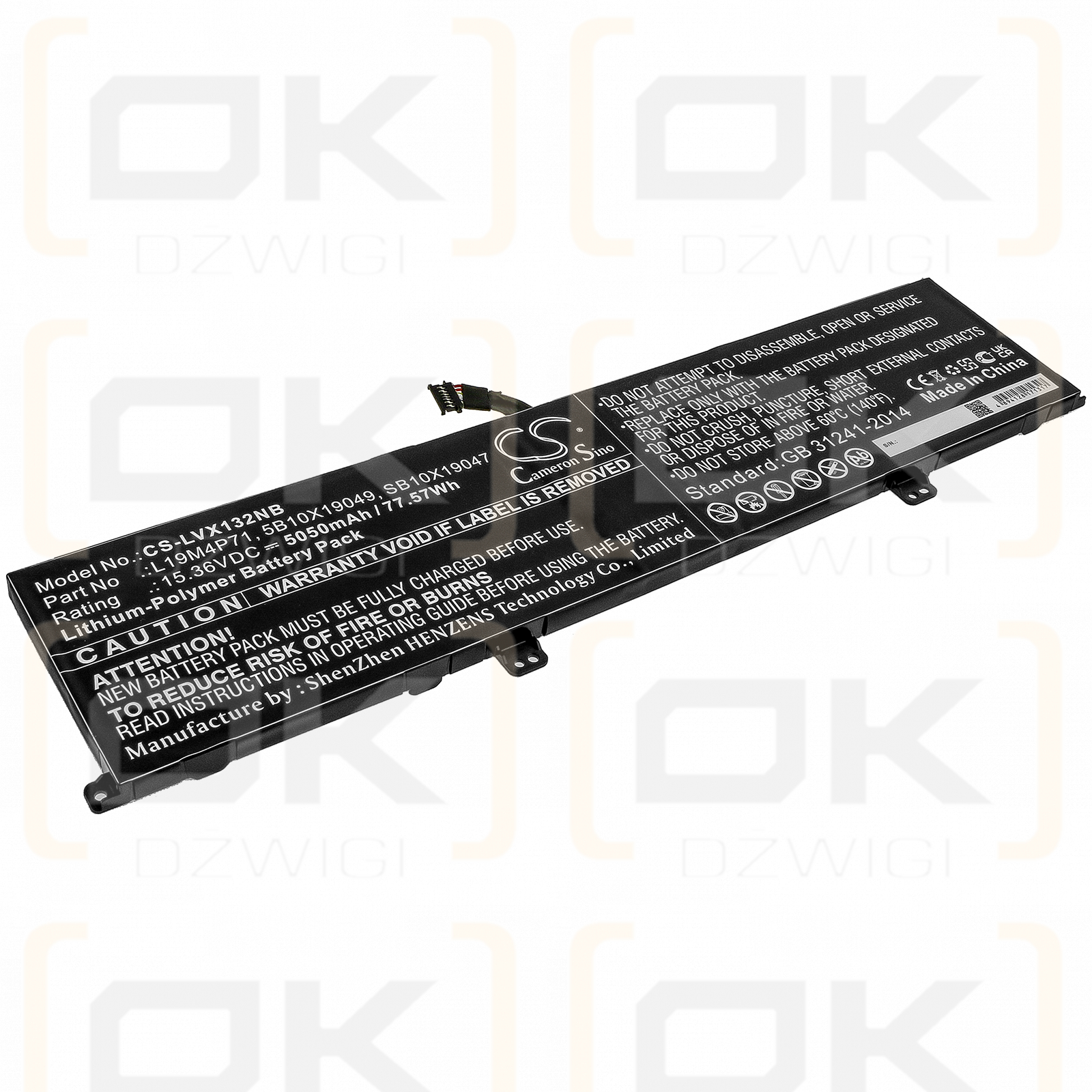 Lenovo ThinkPad X1 Extreme Gen 3 20TK0006AD / L19M4P71 5050mAh Li-Polímero 15.36V (Cameron Sino)