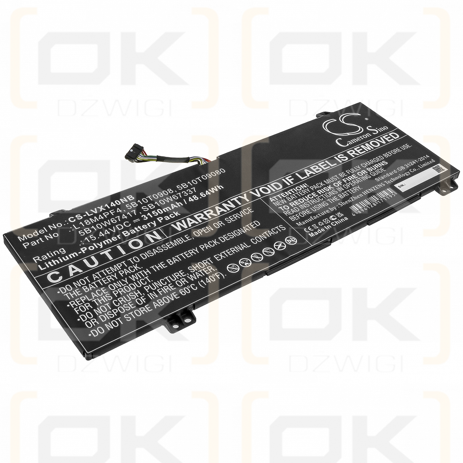 Lenovo IdeaPad S540-15IWL / L18M4PF4 3150mAh Li-polímero 15.44V (Cameron Sino)