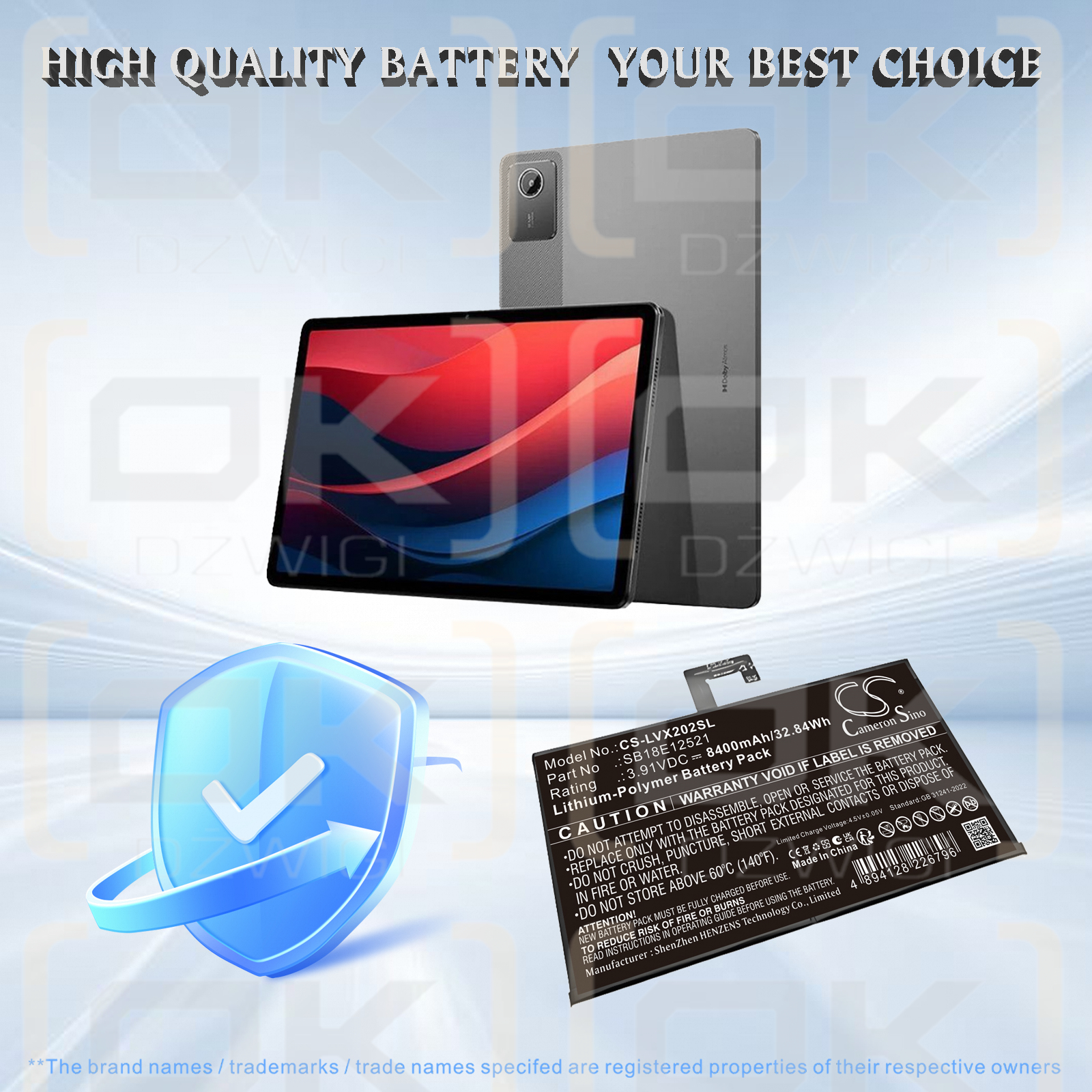 Lenovo XiaoXin Pad Pro 2024 / L24D2P31 8400 mAh Li-Polymer 3.91 V (Cameron Sino)