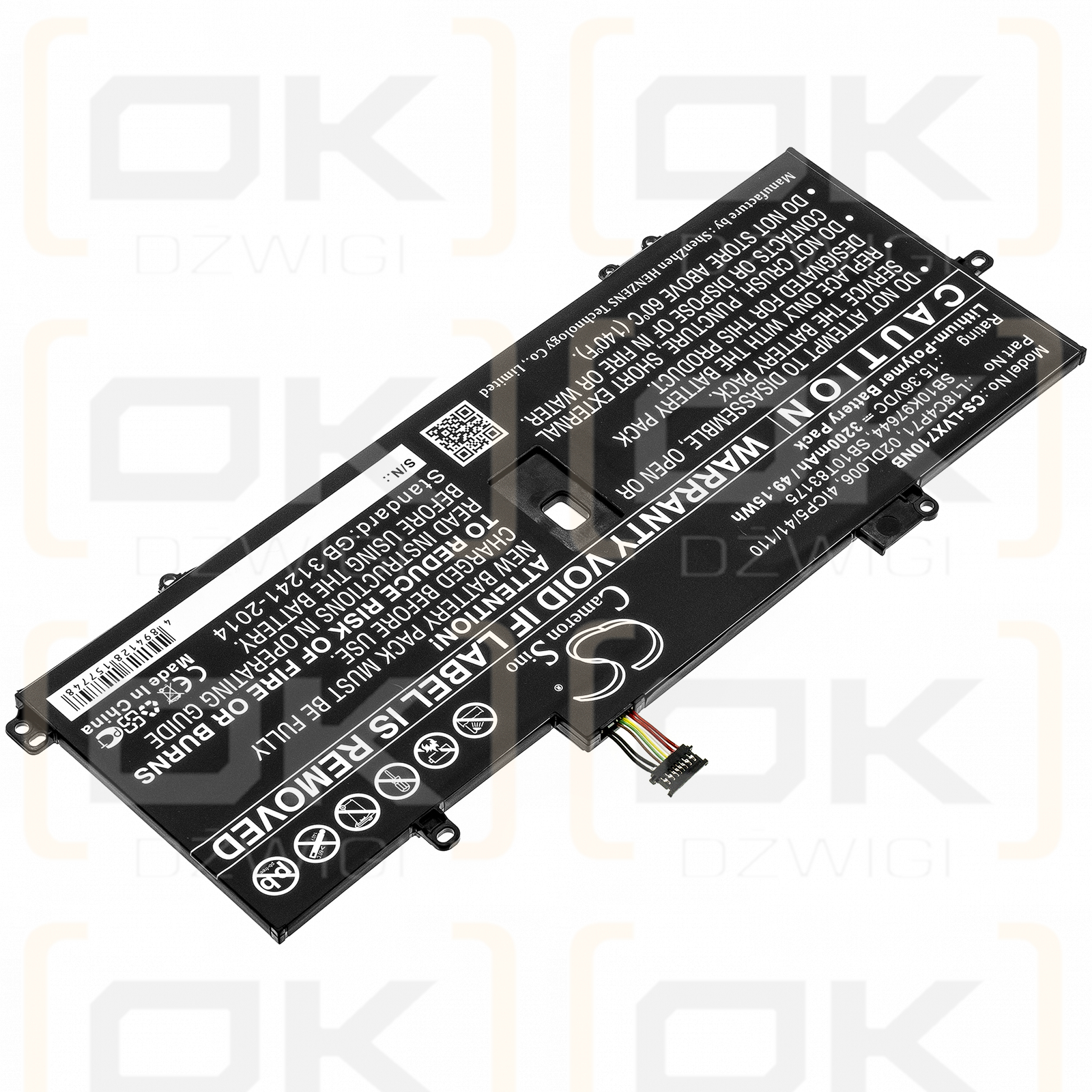 Lenovo Thinkpad X1 Yoga Gen 5-20ub0000ms / 02DL006 3200 mAh Li-Polymer 15,36 V (Cameron Sino)