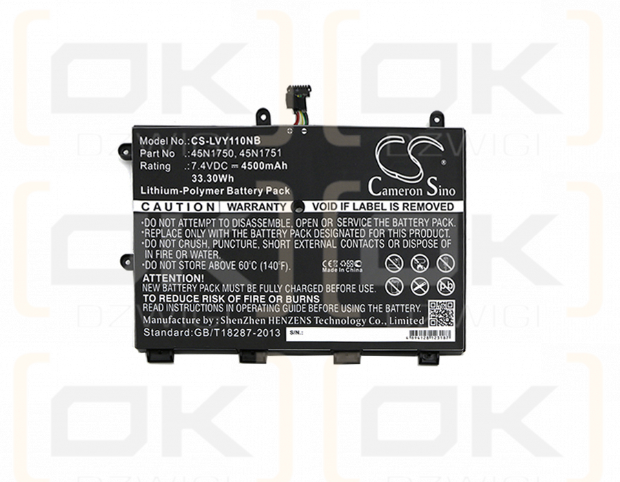 Lenovo ThinkPad 11e(20DA-A002AAU) / 45N1750 4500mAh Li-Polímero 7.4V (Cameron Sino)