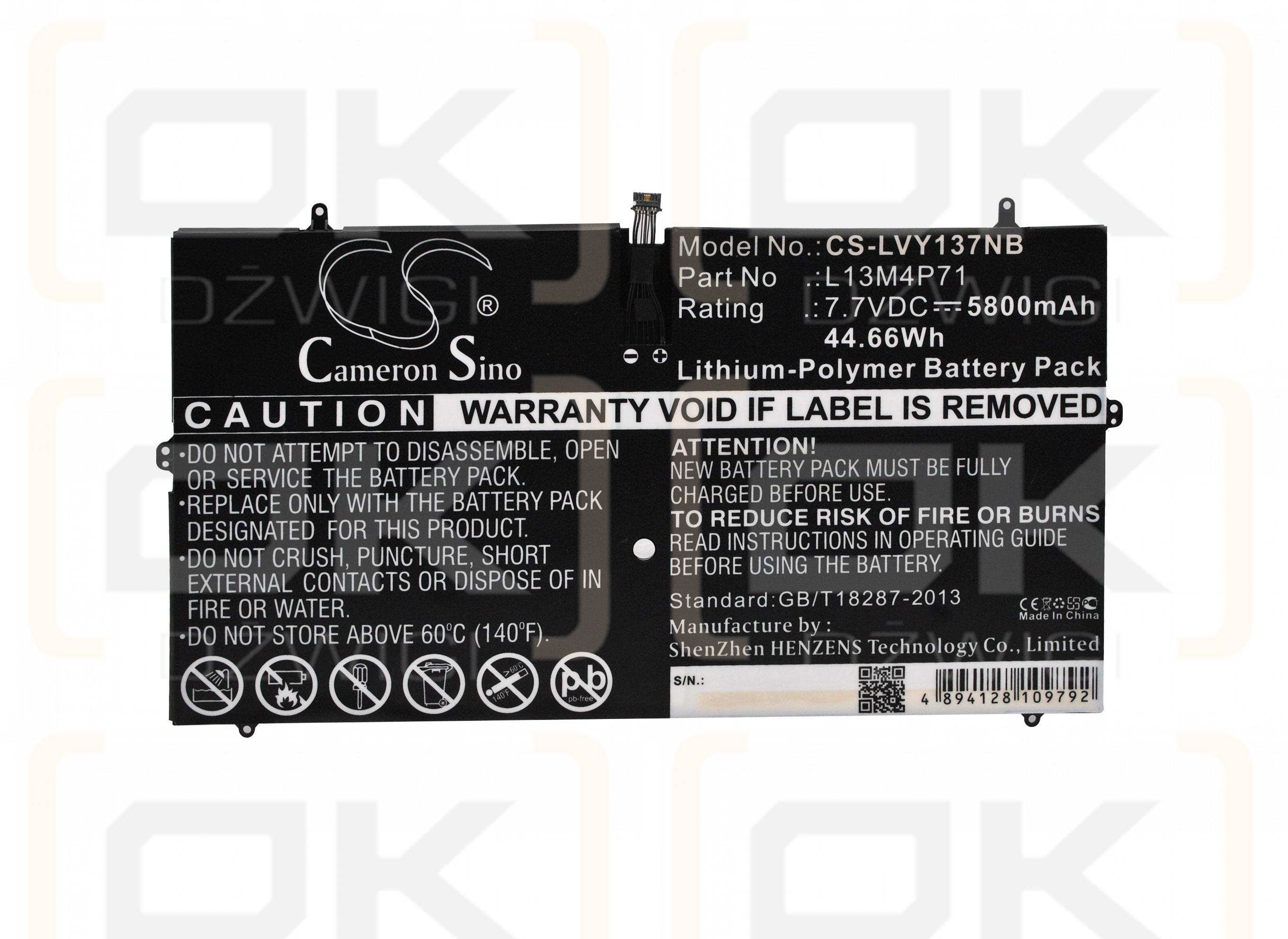 Lenovo Yoga 3 Pro 13 / L13M4P71 5800 mAh Li-Polymer 7,7 V (Cameron Sino)