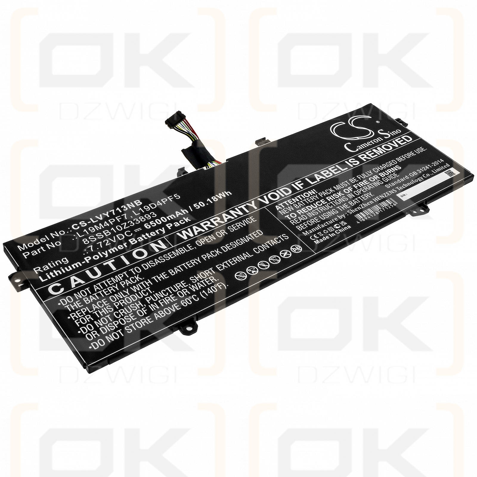 Lenovo YOGA 13S 2021 / L19D4PF5 6500 mAh Li-Polymer 7,72 V (Cameron Sino)