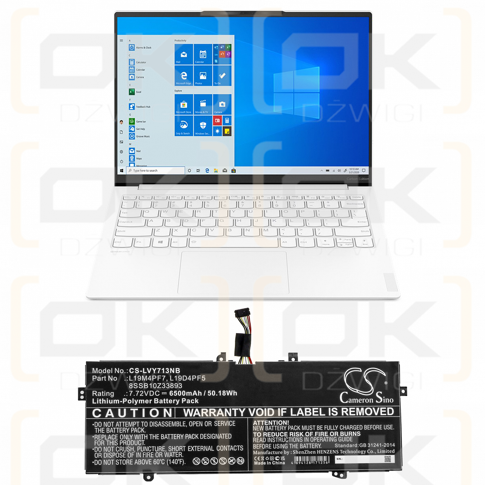 Lenovo YOGA 13S 2021 / L19D4PF5 6500 mAh Li-Polymer 7,72 V (Cameron Sino)