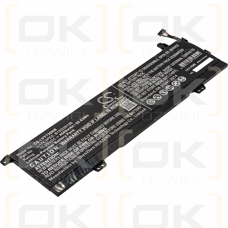 Lenovo Yoga 730-15IKB / L17C3PE0 4500mAh Li-polímero 11.25V (Cameron Sino)