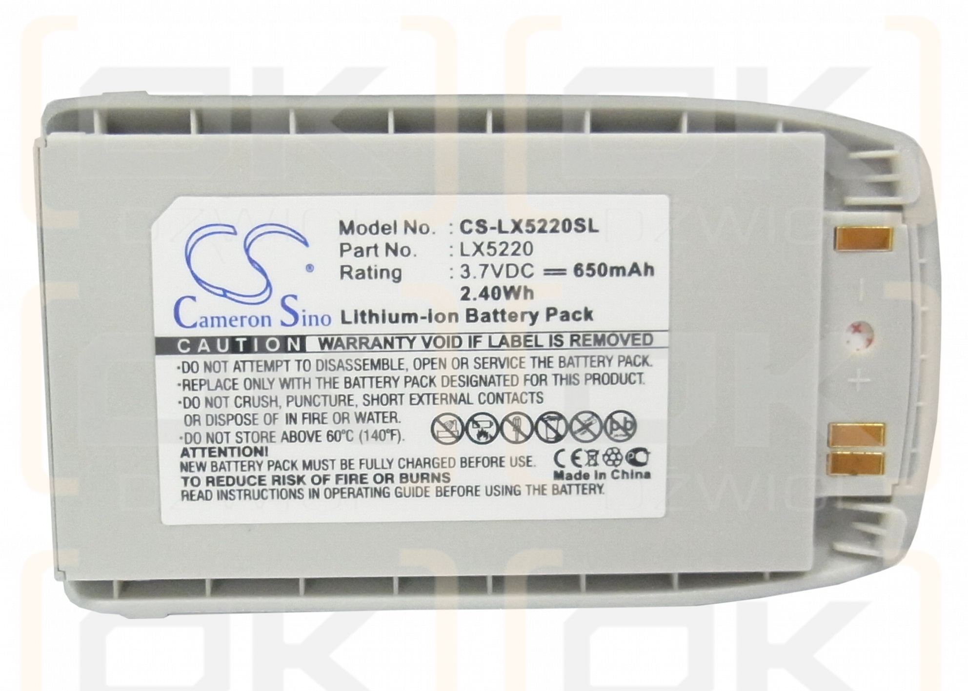 LG 5220c 650mAh Li-ion 3.7V (Cameron Sino)