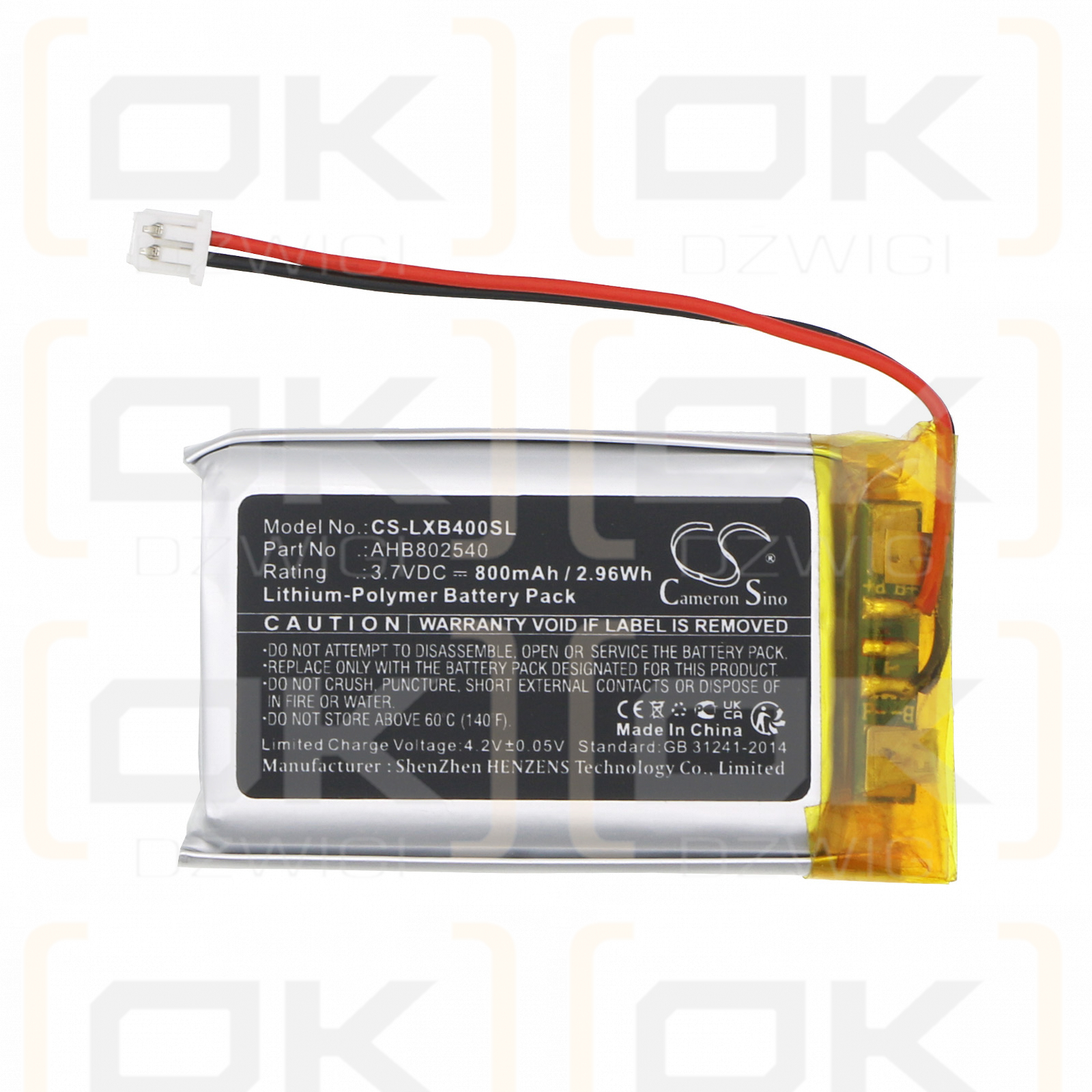 LEXIN FT4 Pro / AHB802540 800mAh Li-Polímero 3.7V (Cameron Sino)