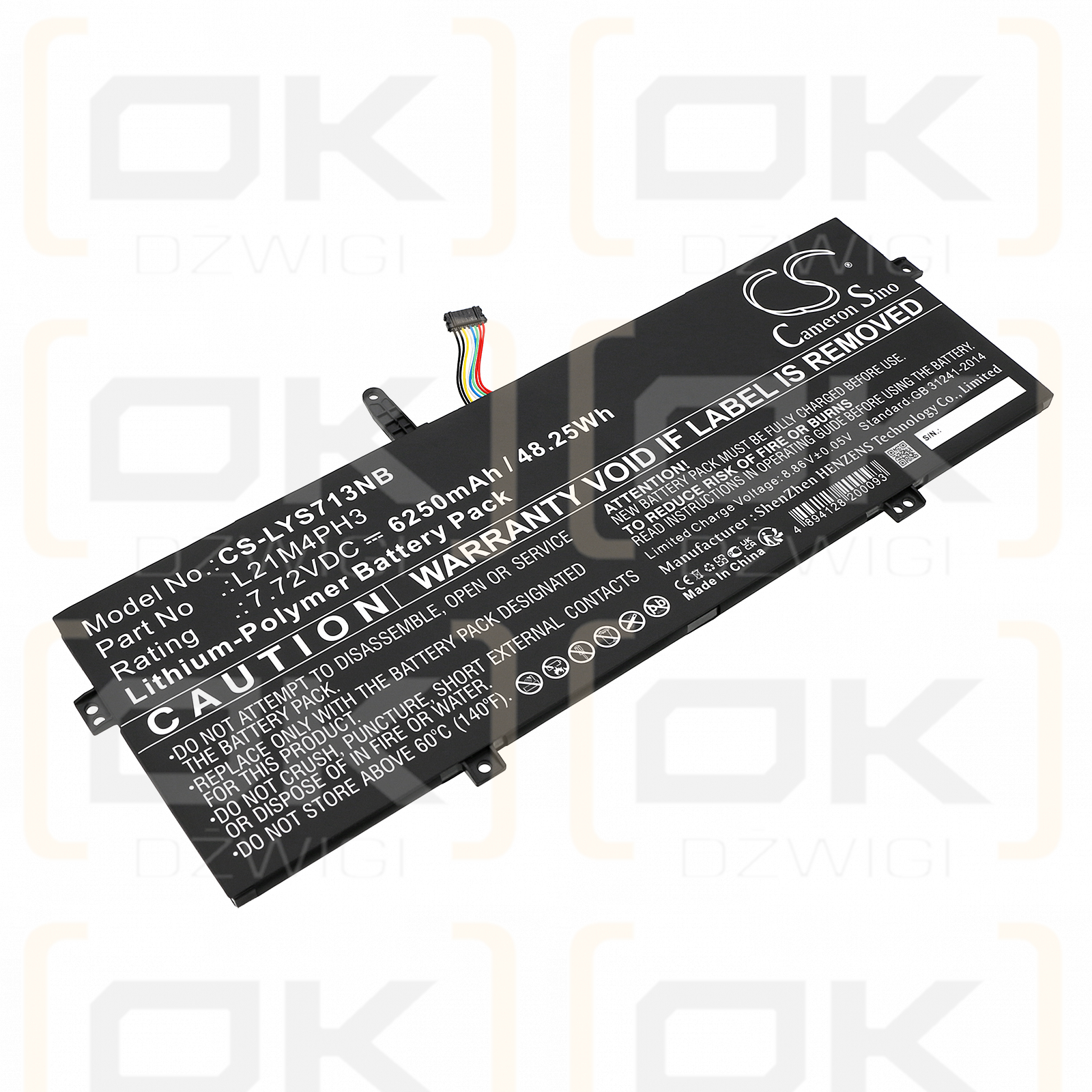 Lenovo Yoga Slim 7 Carbon 13IAP7 82U90028FR / L21C4PH3 6250mAh Li-Polímero 7.72V (Cameron Sino)