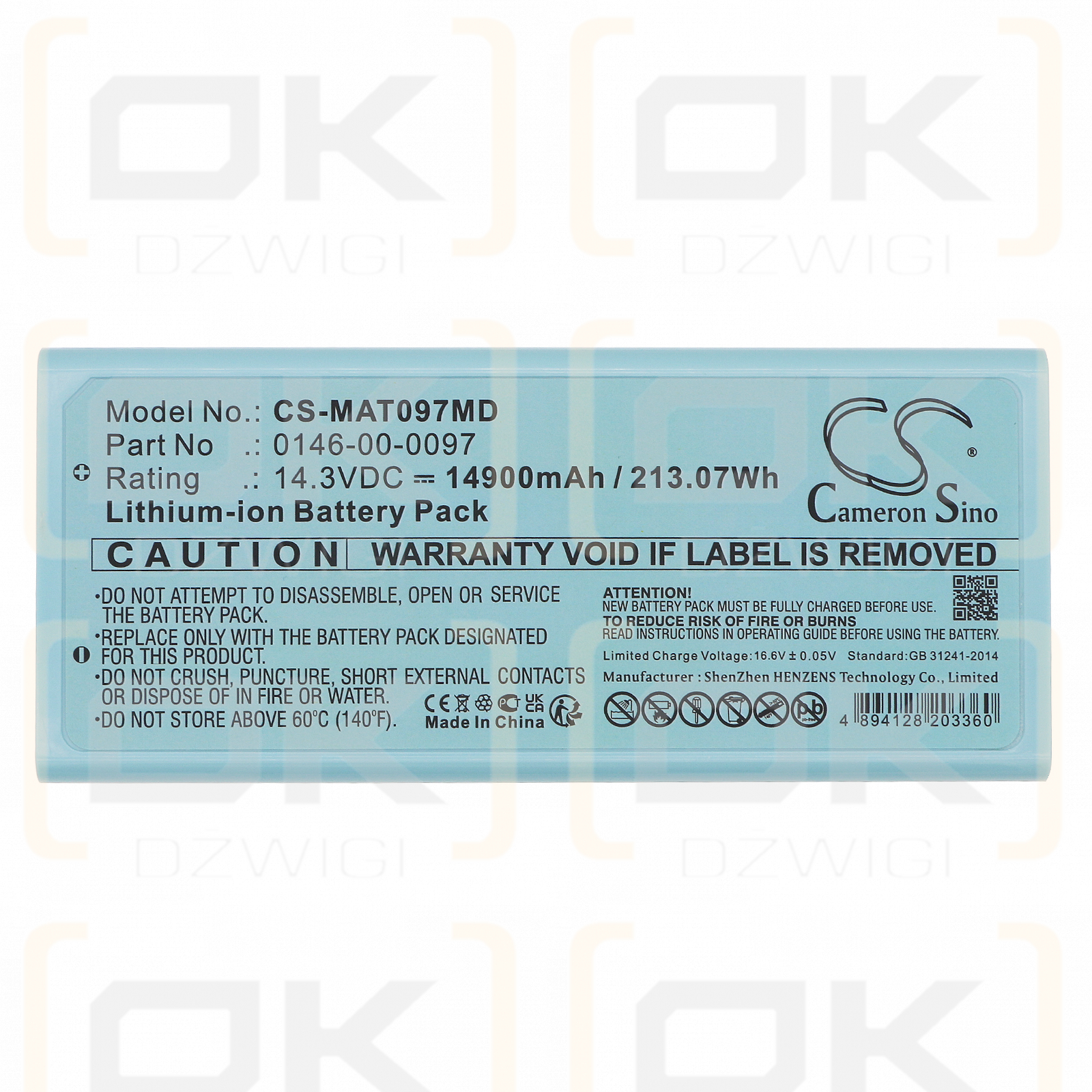 MAQUET Cardiosave híbrido / 0146-00-0097 14900mAh Li-ion 14.3V (Cameron Sino)