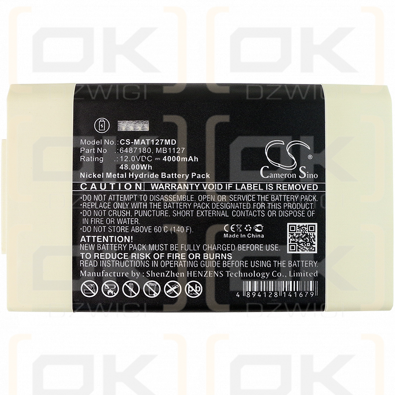 MAQUET / 64-87-180 4000 mAh Ni-MH 12,0 V (Cameron Sino)