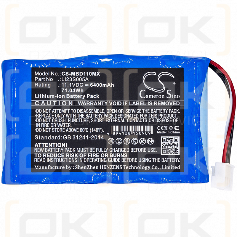 Mindray Umec10 / LI23S005A 6400 mAh Li-Ion 11,1 V (Cameron Sino)