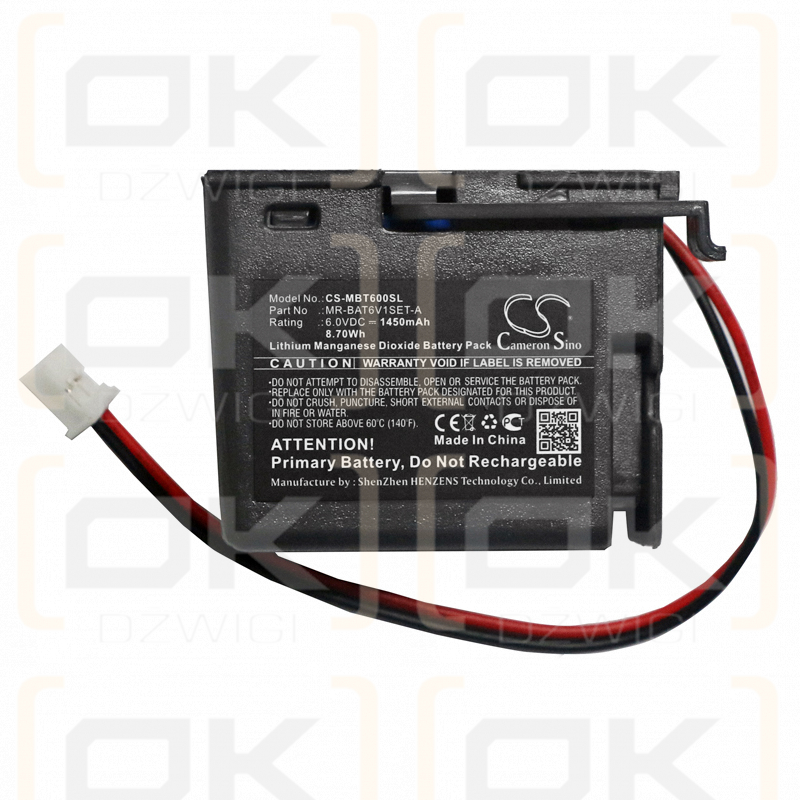 Mitsubishi MR-BAT6V1SET-A 1450mAh Li-MnO2 6.0V (Cameron Sino)