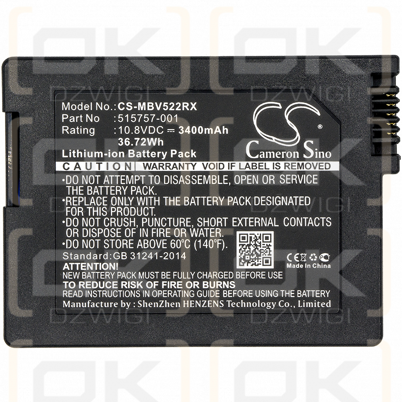 Motorola SBV5222 / 515757-001 3400 mAh Li-Ion 10,8 V (Cameron Sino)