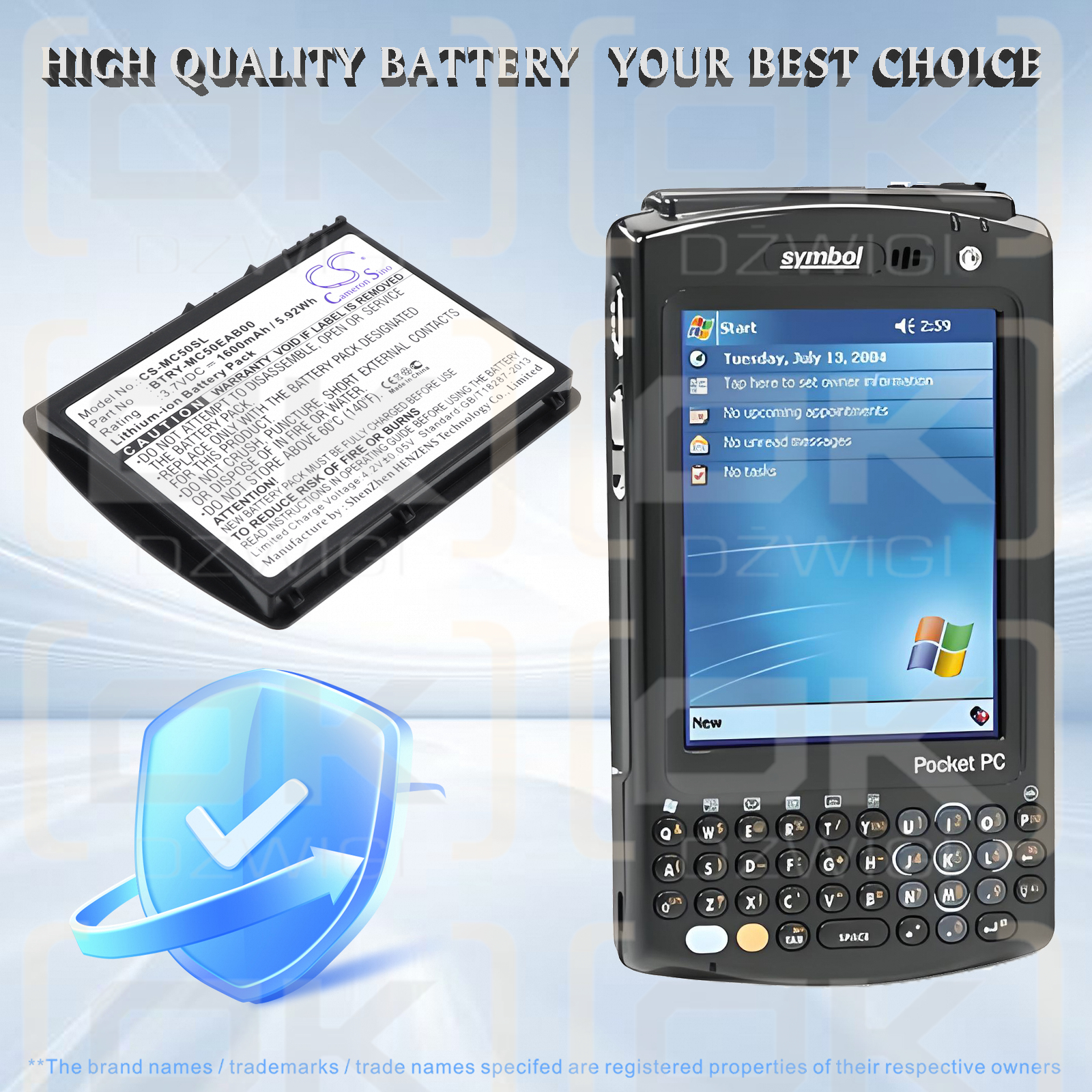 Referenz MC5040 / BTRY-MC50EAB00 1600 mAh Li-Ionen 3,7 V (Cameron Sino)