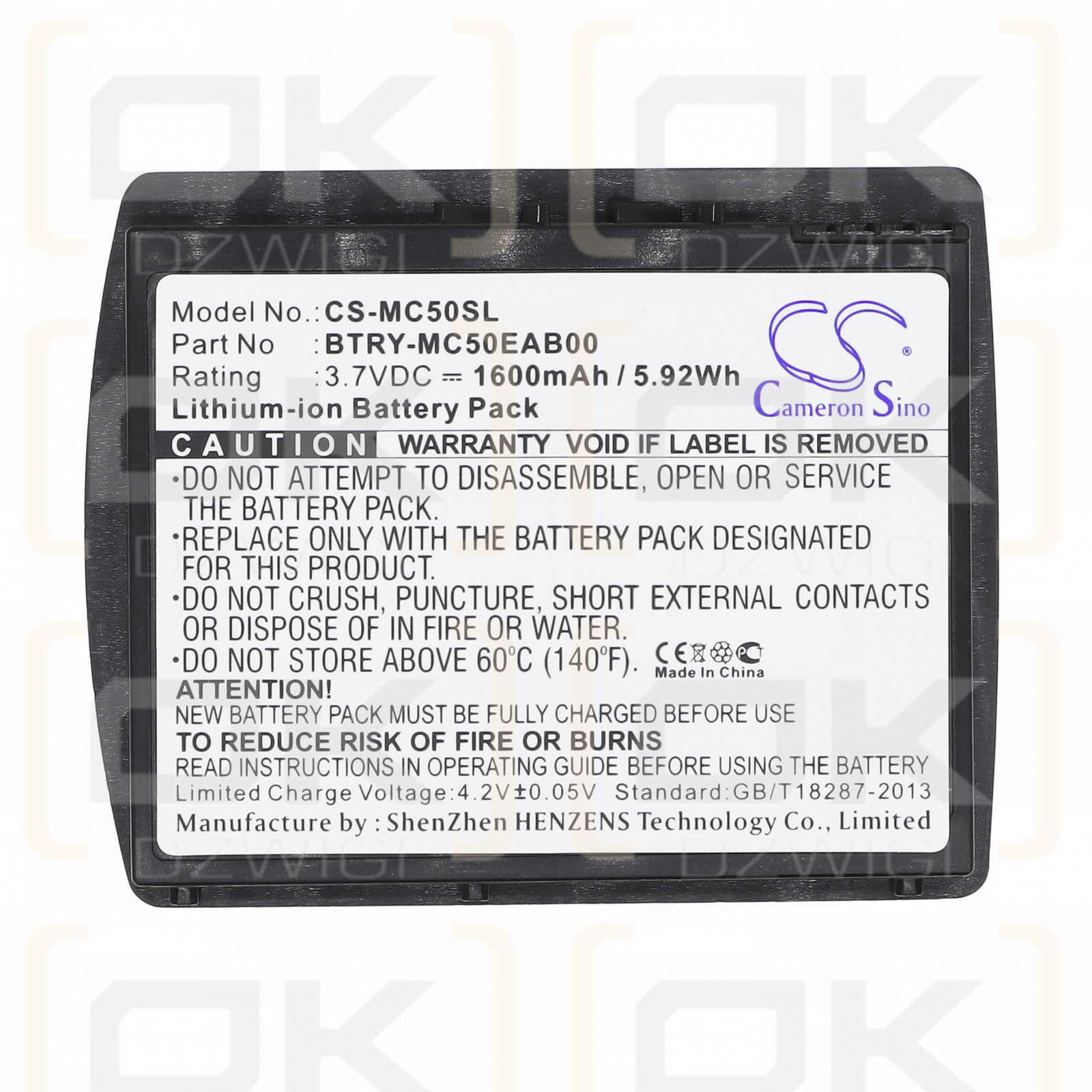 Referenz MC5040 / BTRY-MC50EAB00 1600 mAh Li-Ionen 3,7 V (Cameron Sino)