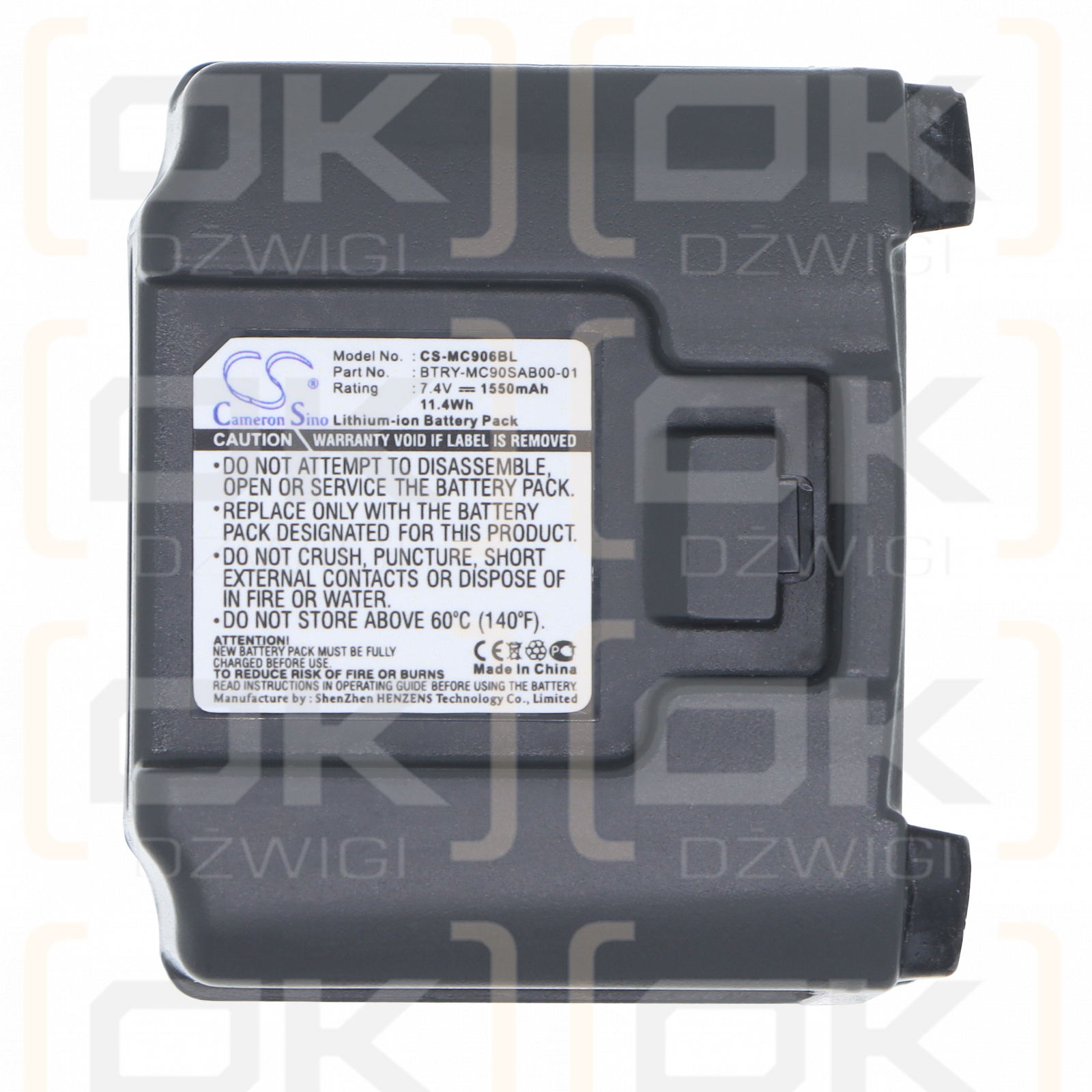Terminal corto Symbol MC9090 / 21-62960-01 1550 mAh Li-ion 7,4 V (Cameron Sino)