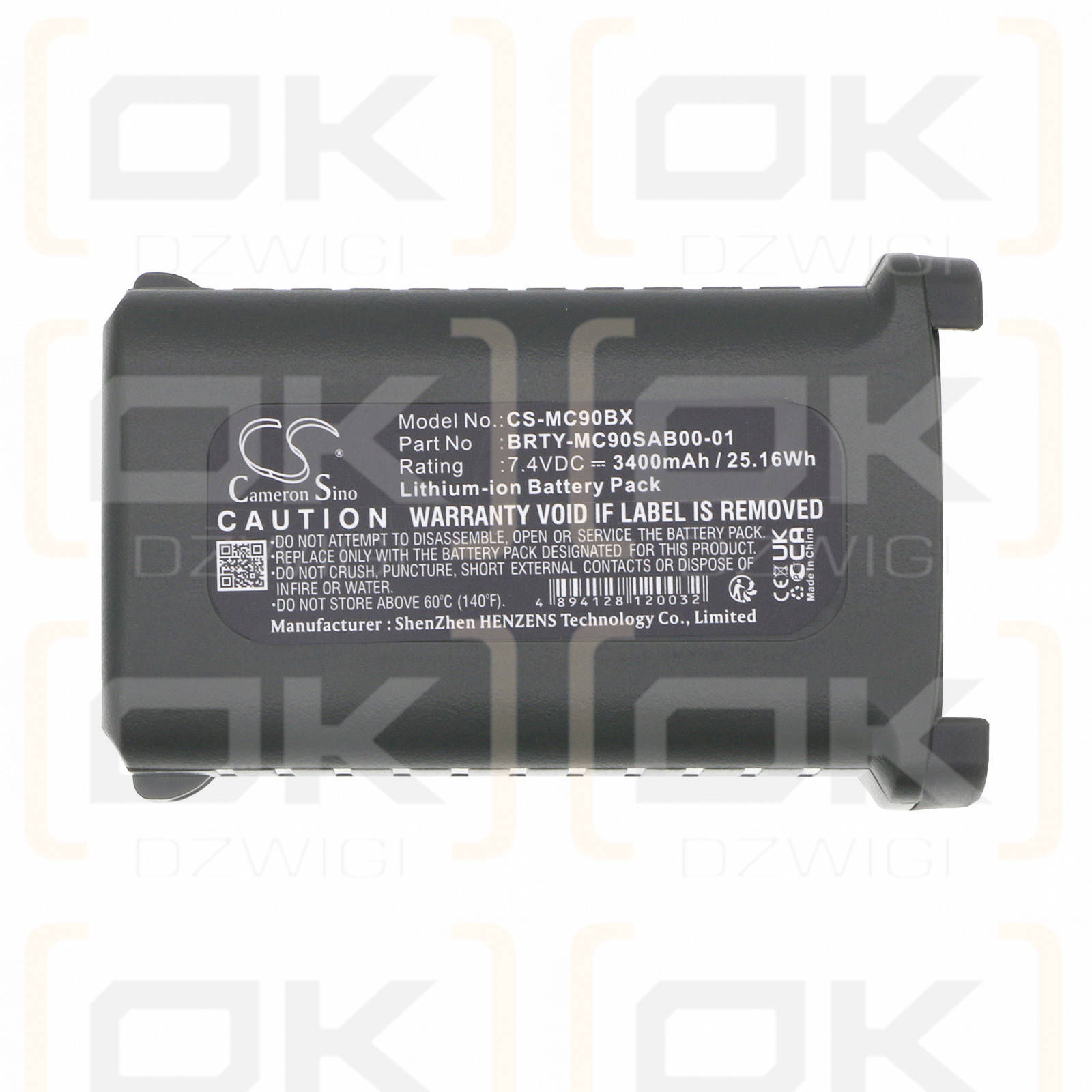 Símbolo MC90XX-K / BRTY-MC90SAB00-01 3400mAh Li-ion 7.4V (Cameron Sino)