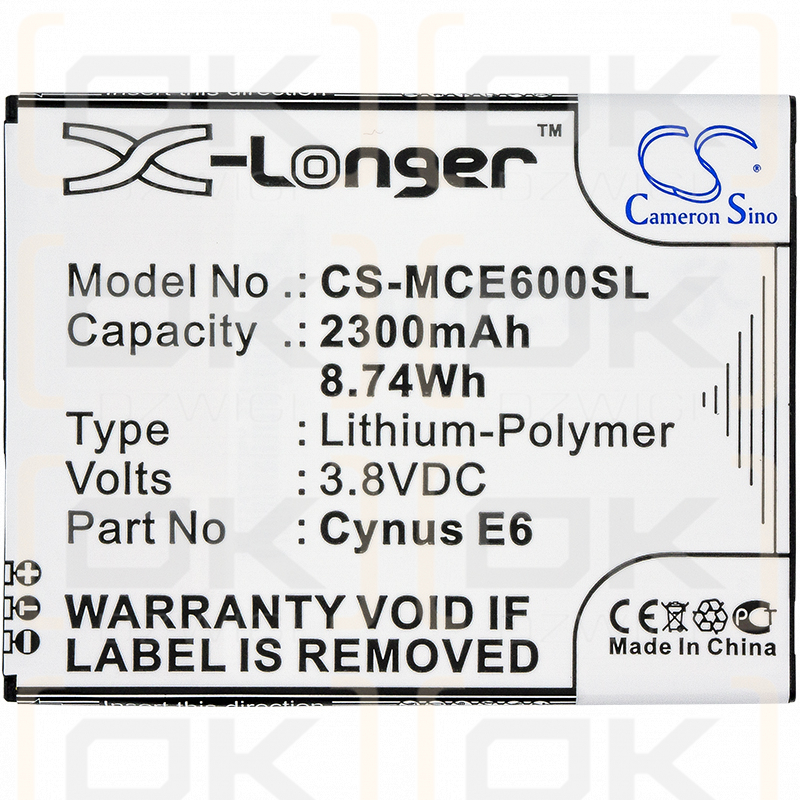 Mobistel Cynus E6 / Cynus E6 2300 mAh Li-Polymer 3,8 V (Cameron Sino)