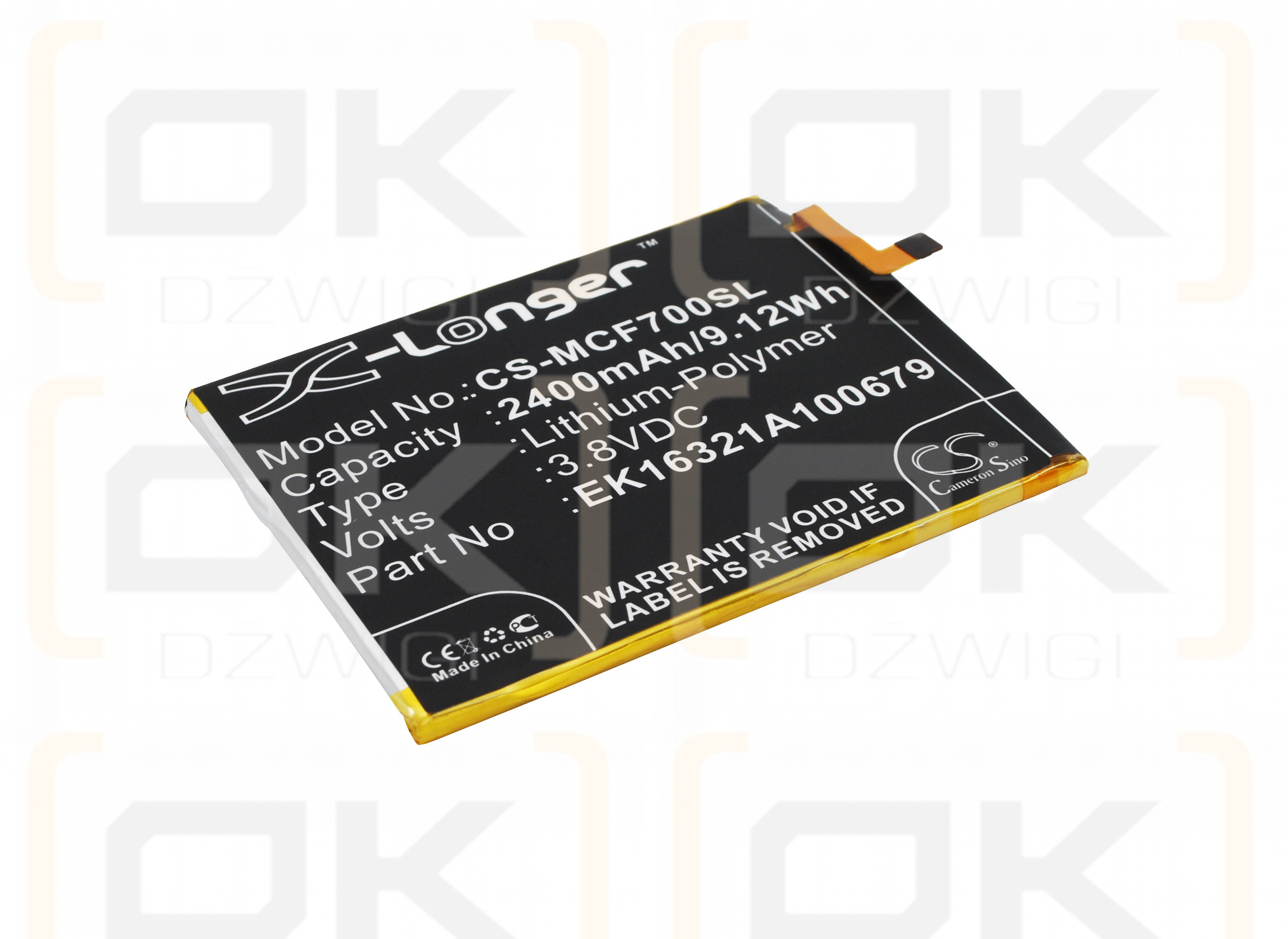 Mobistel Cynus F7 4G / EK16321A100679 2400 mAh Li-Polymer 3.8 V (Cameron Sino)