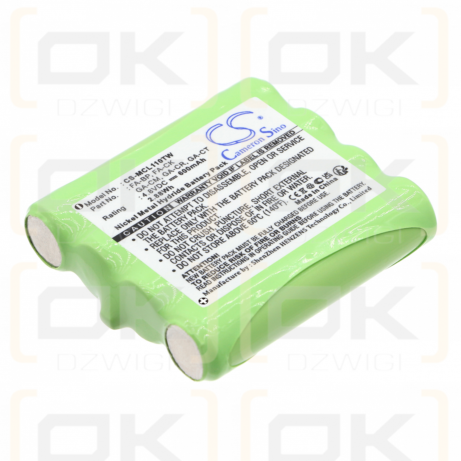 Cobra FRS1042 / FA-BP 600mAh Ni-MH 4.8V (Cameron Sino)