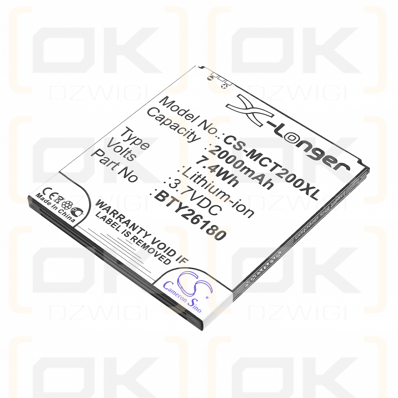 Mobistel MT-9081W / BTY26180 2000 mAh Li-ion 3.7 V (Cameron Sino)