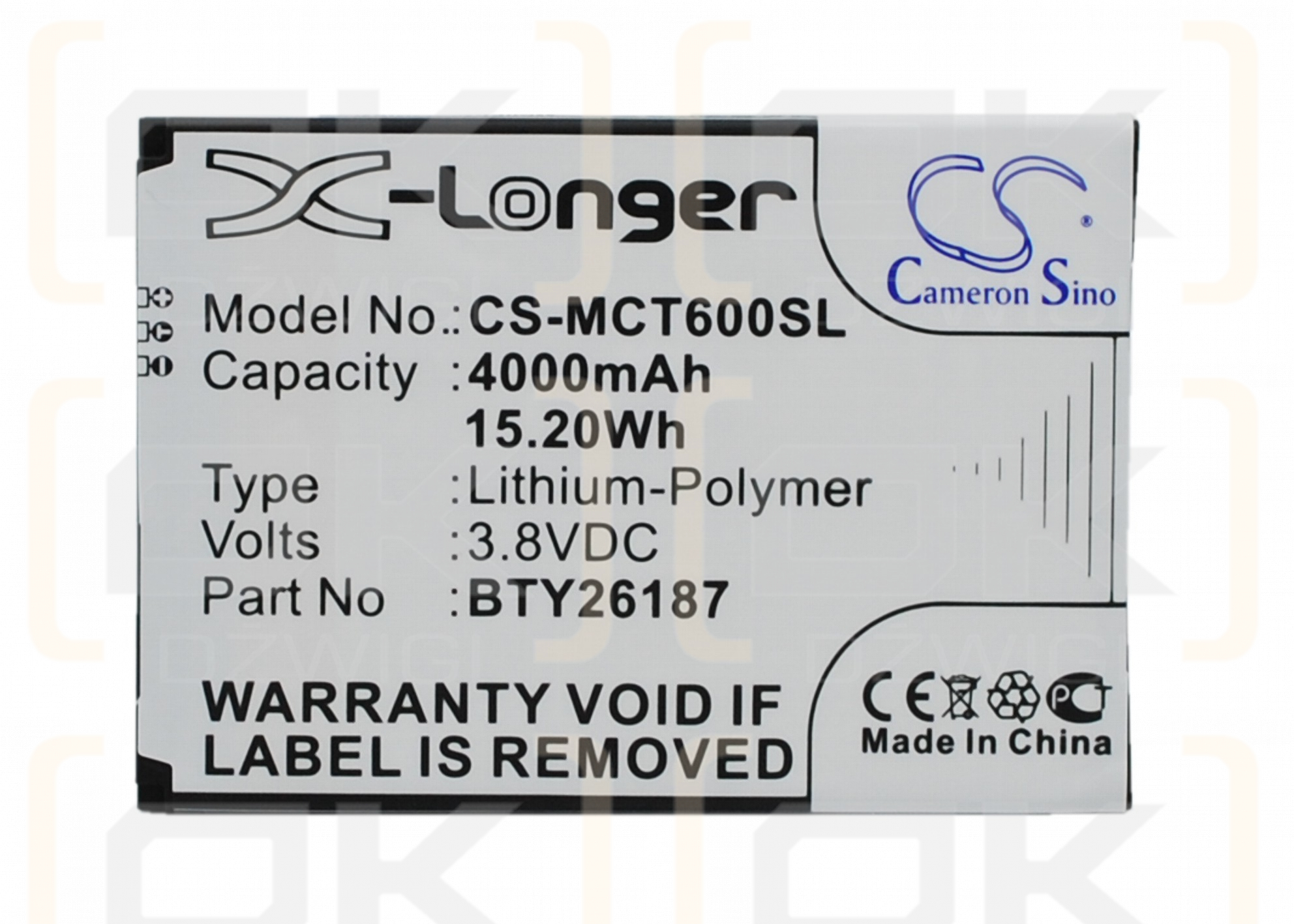 Mobistel Cynus T6 / BTY26187 4000mAh Li-Polímero 3.8V (Cameron Sino)