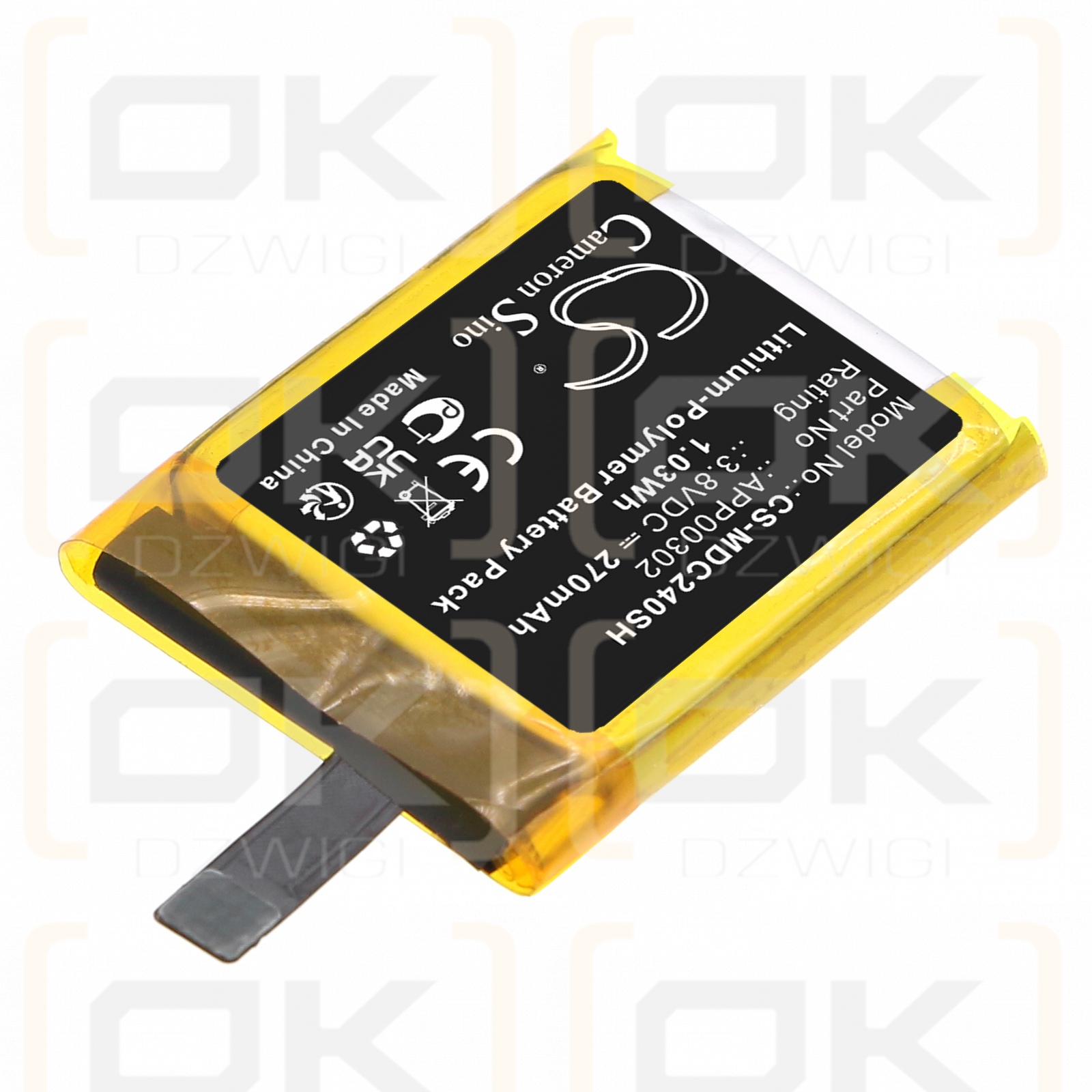 Movado Connect 2.0/40 / APP00302 270 mAh Li-Polymer 3,8 V (Cameron Sino)