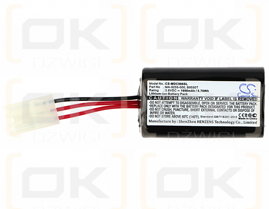 Modicon C986 / MA-9255-000 1600 mAh Li-Ion 3,6 V (Cameron Sino)