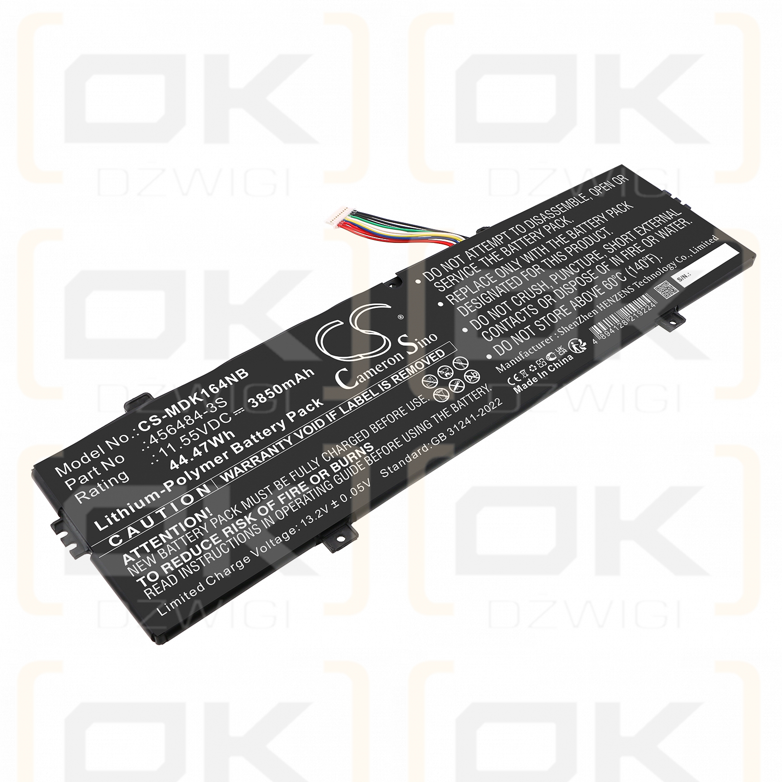 Batería externa Medion Emdoor NS15TG / 456484-3S de polímero de litio de 3850 mAh y 11,55 V (Cameron Sino)